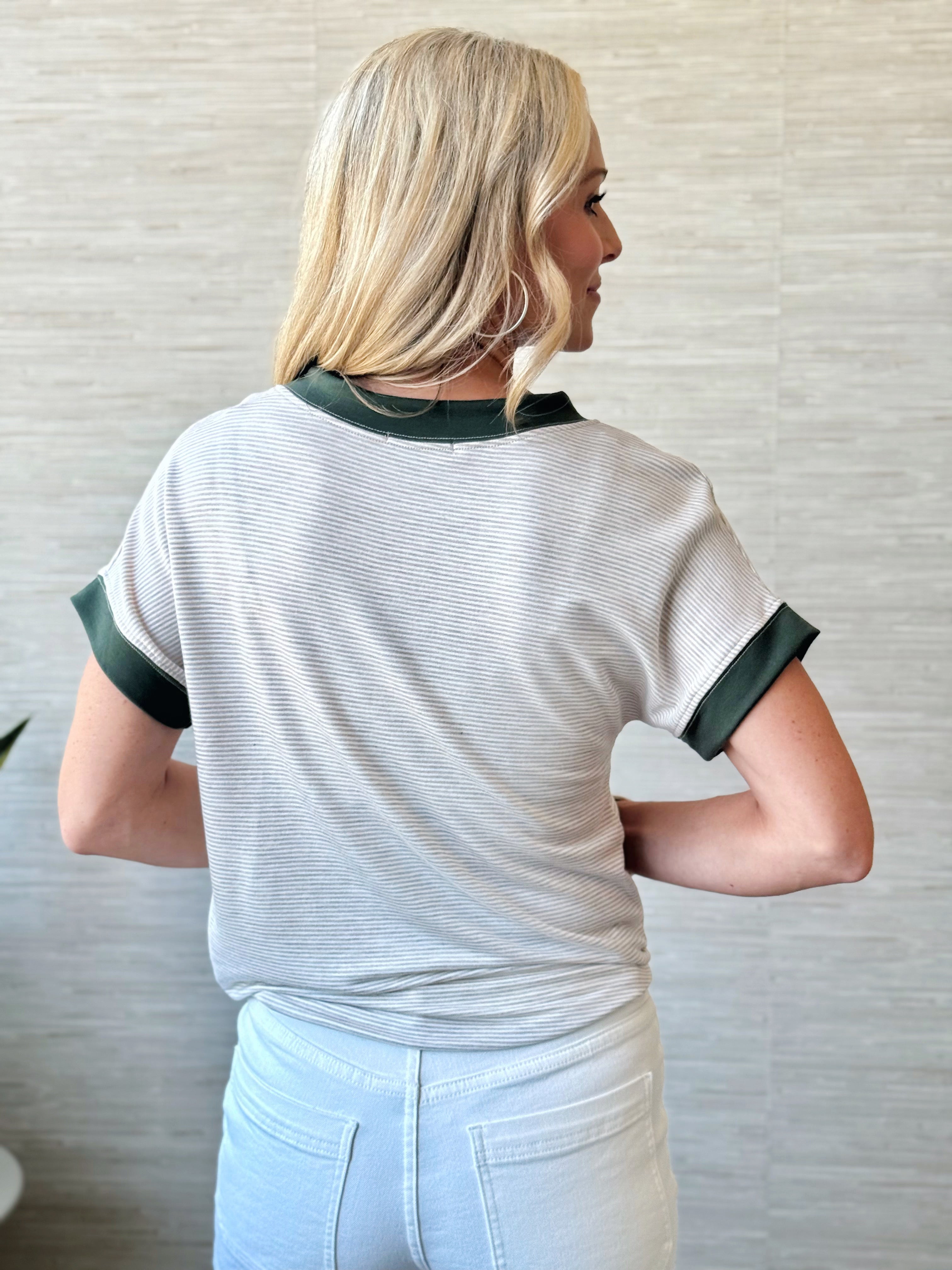 Janette Tee - OATMEAL IVORY OLIVE - willows clothing S/S SHIRT