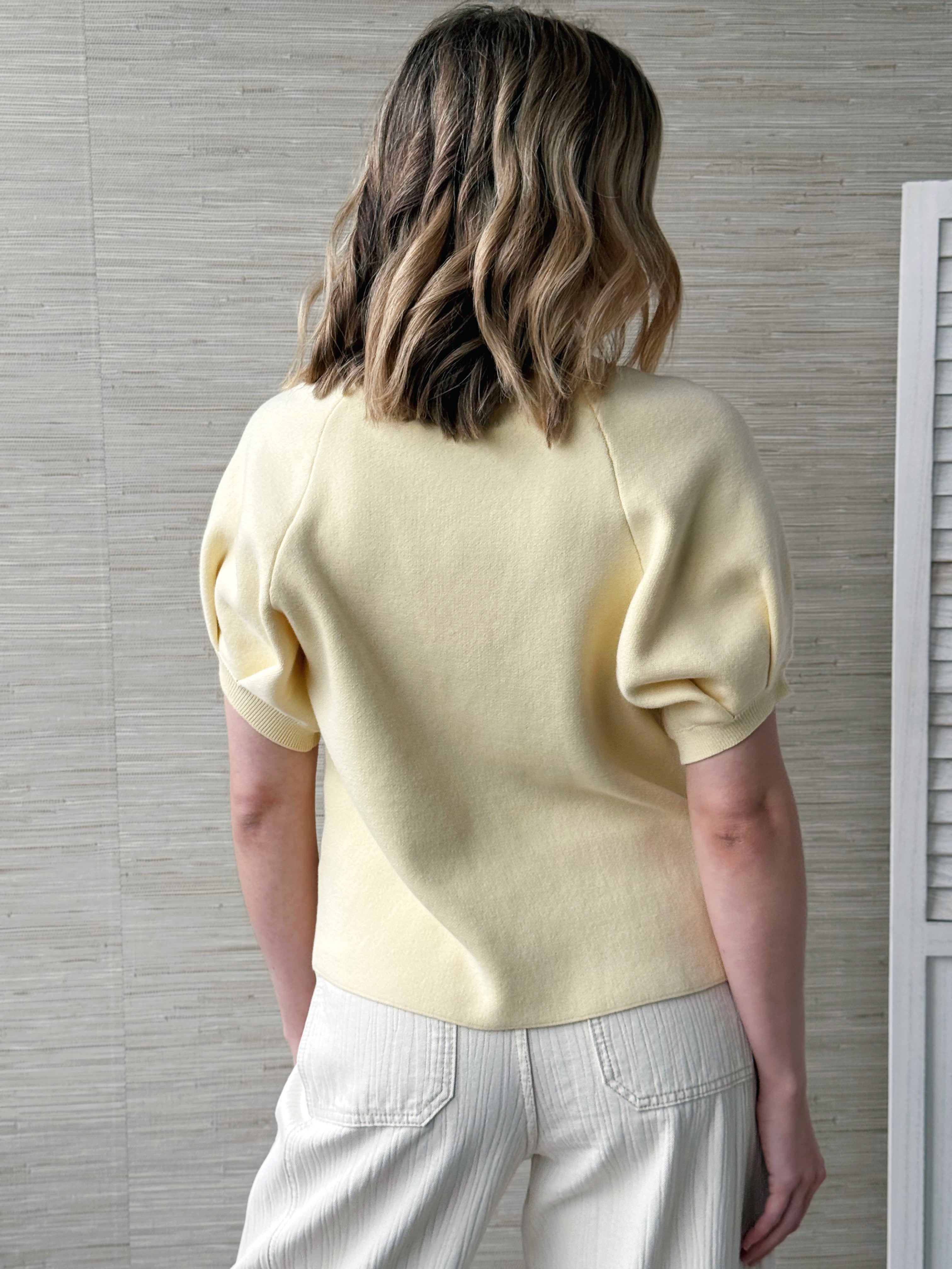 Janis Sweater - LEMON CREAM - willows clothing SWEATER
