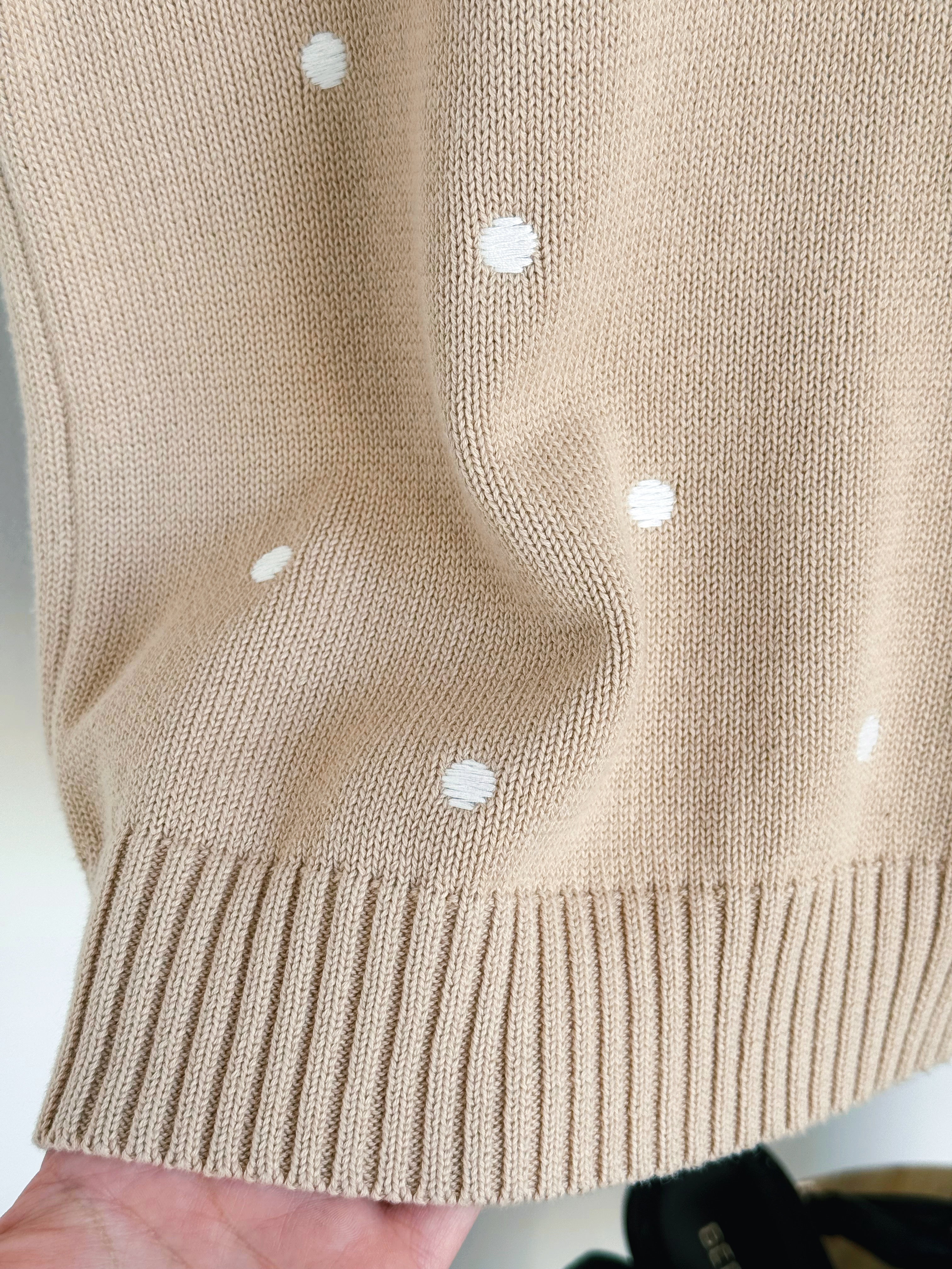 January Sweater - TAUPE/IVORY - willows clothing SWEATER