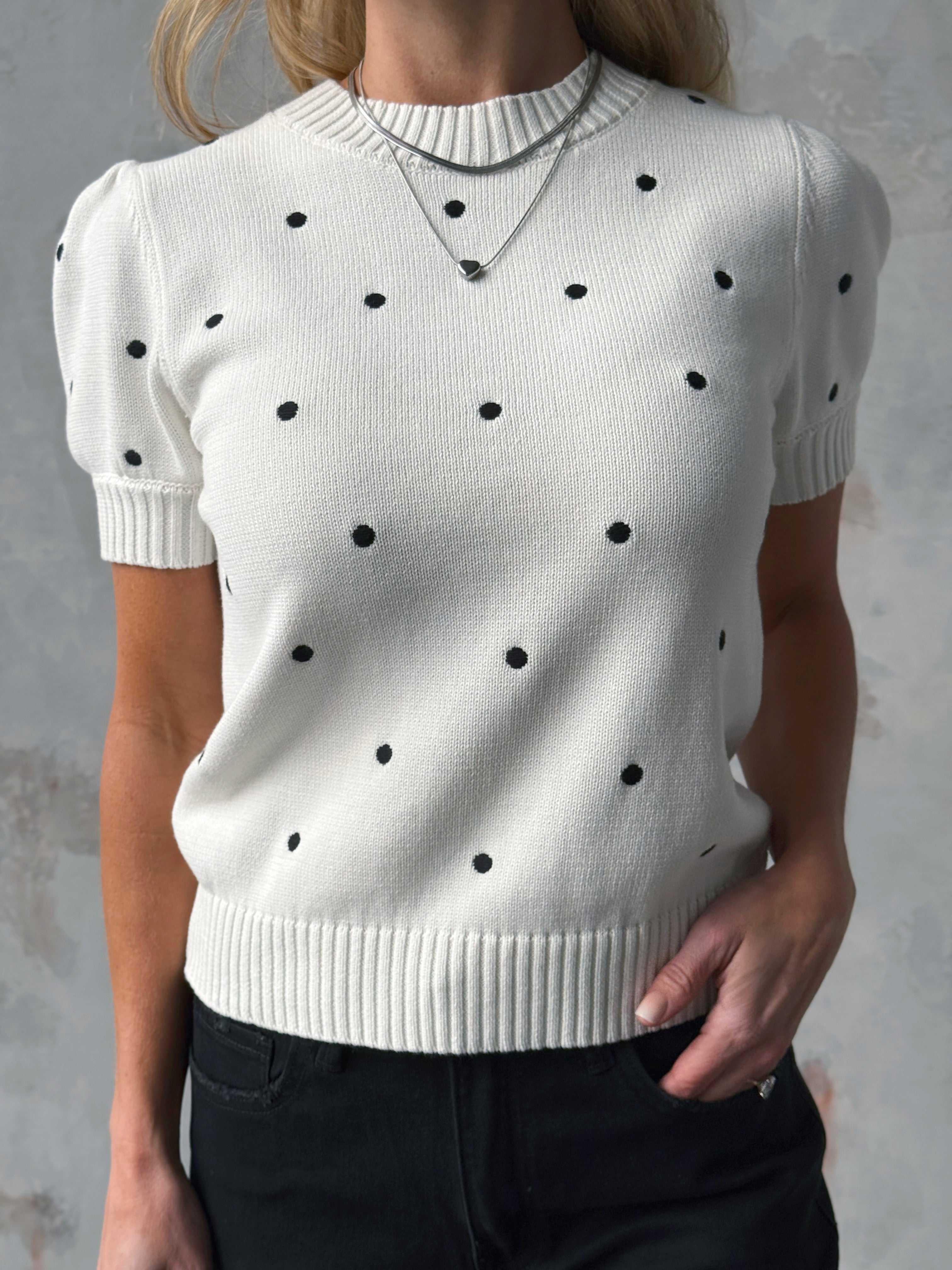 January Sweater - WHITE/BLACK - willows clothing SWEATER