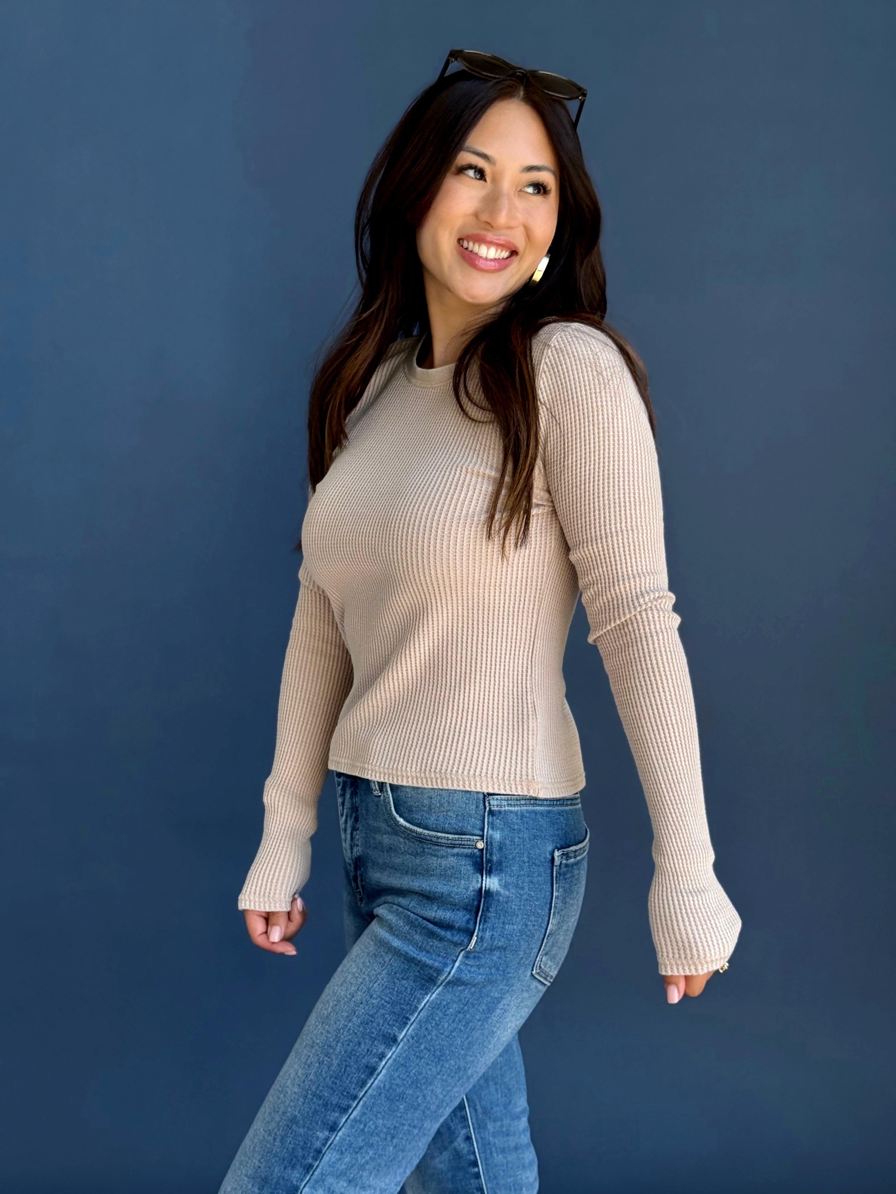 Jax Top - LIGHT TAUPE - willows clothing L/S SHIRT