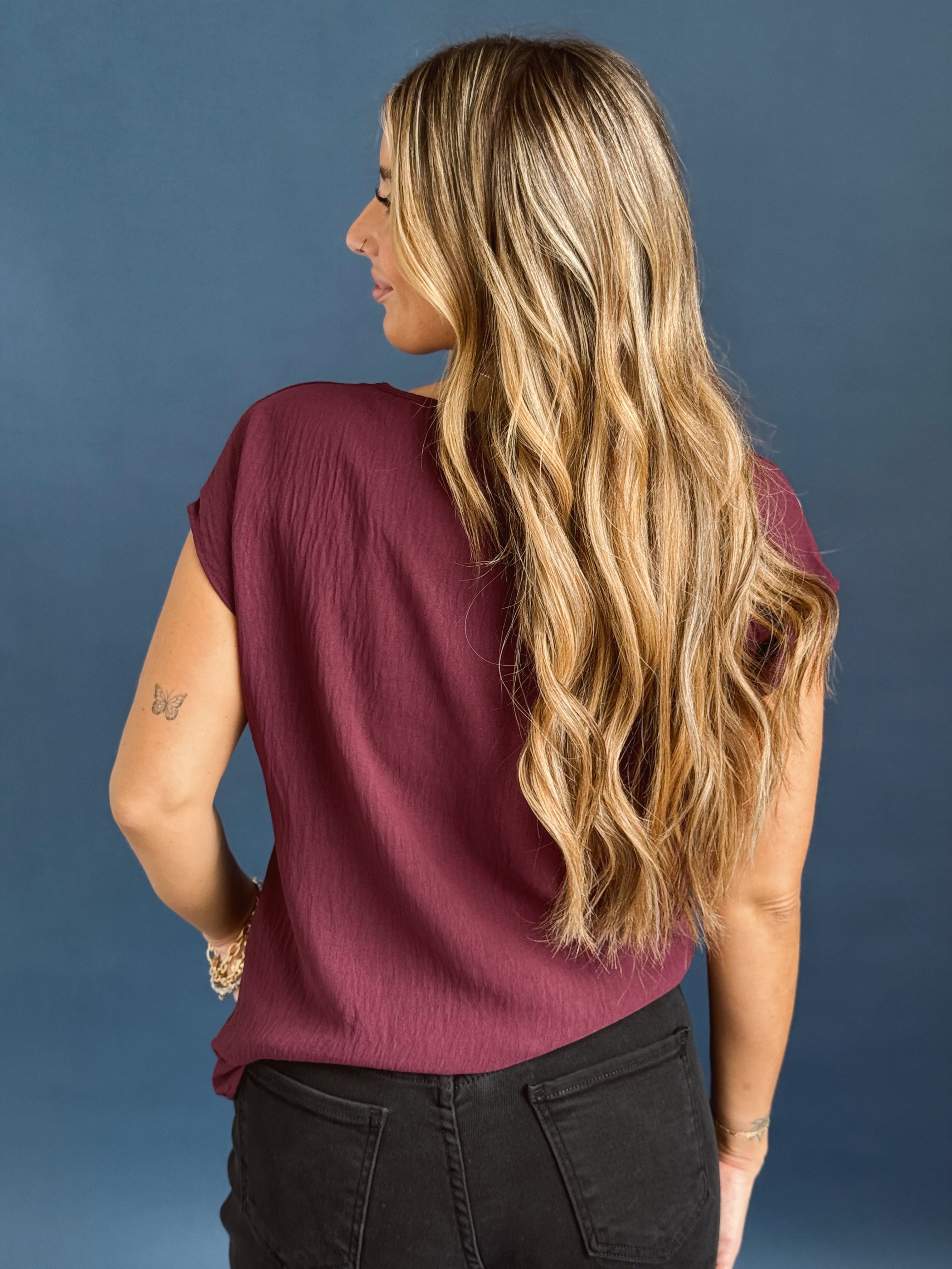 Jazlyn Top - RAISIN - willows clothing S/S Shirt