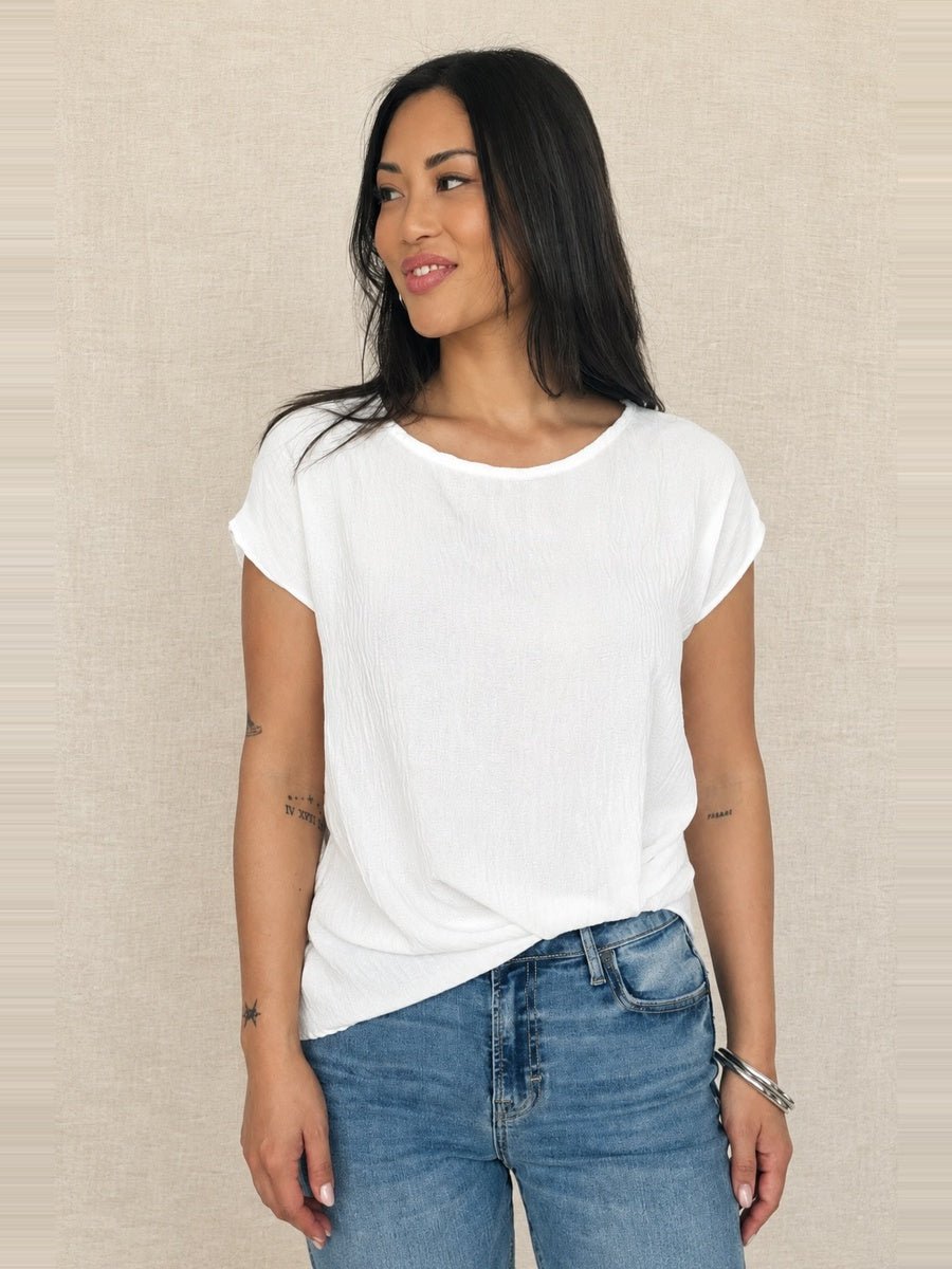 Jazlyn Top - WHITE - willows clothing S/S Shirt