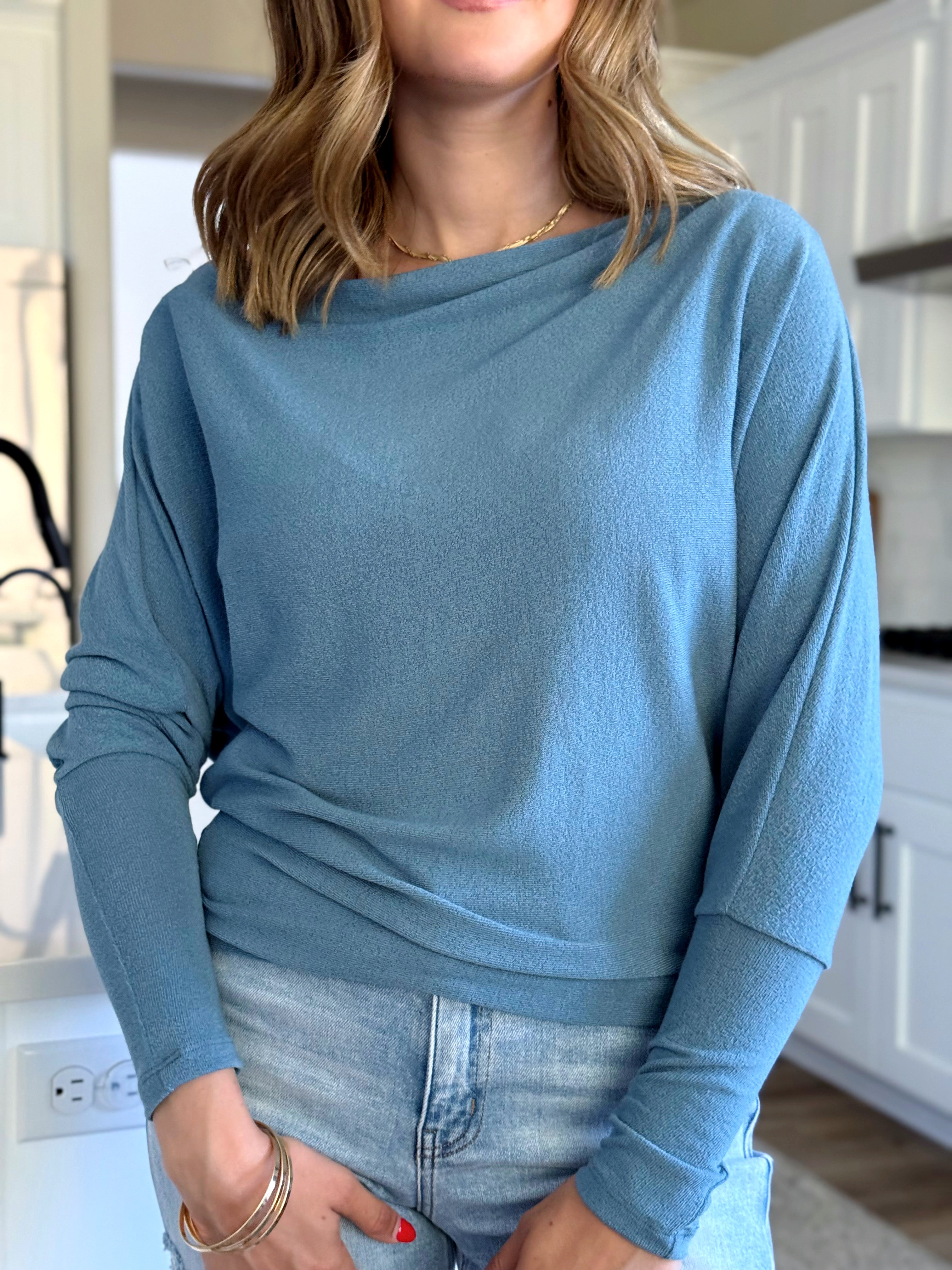 Jenny Top - INDIGO - willows clothing L/S SHIRT