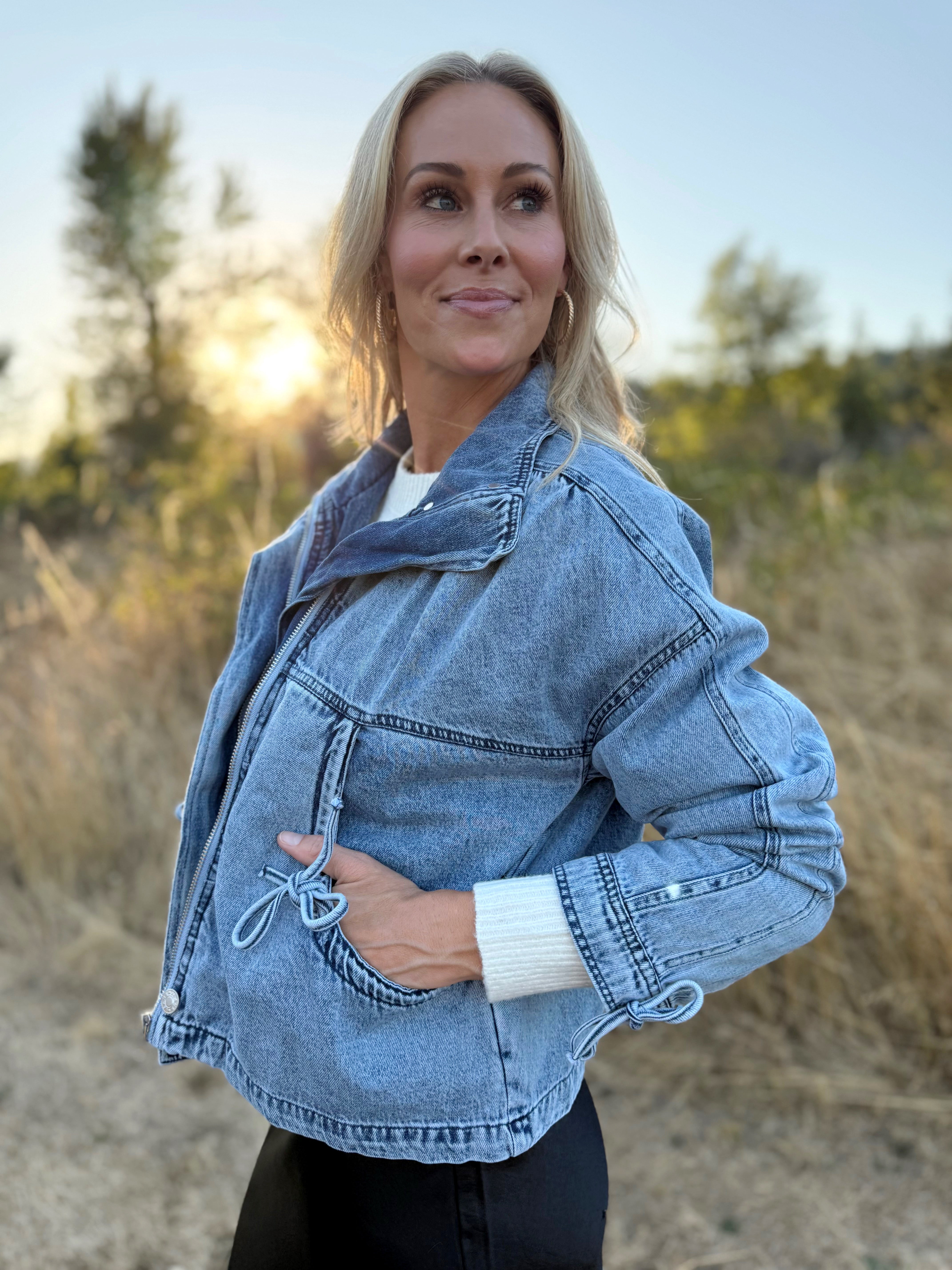 Jess Jacket - VINTAGE DEEP BLUE - willows clothing DENIM JACKET