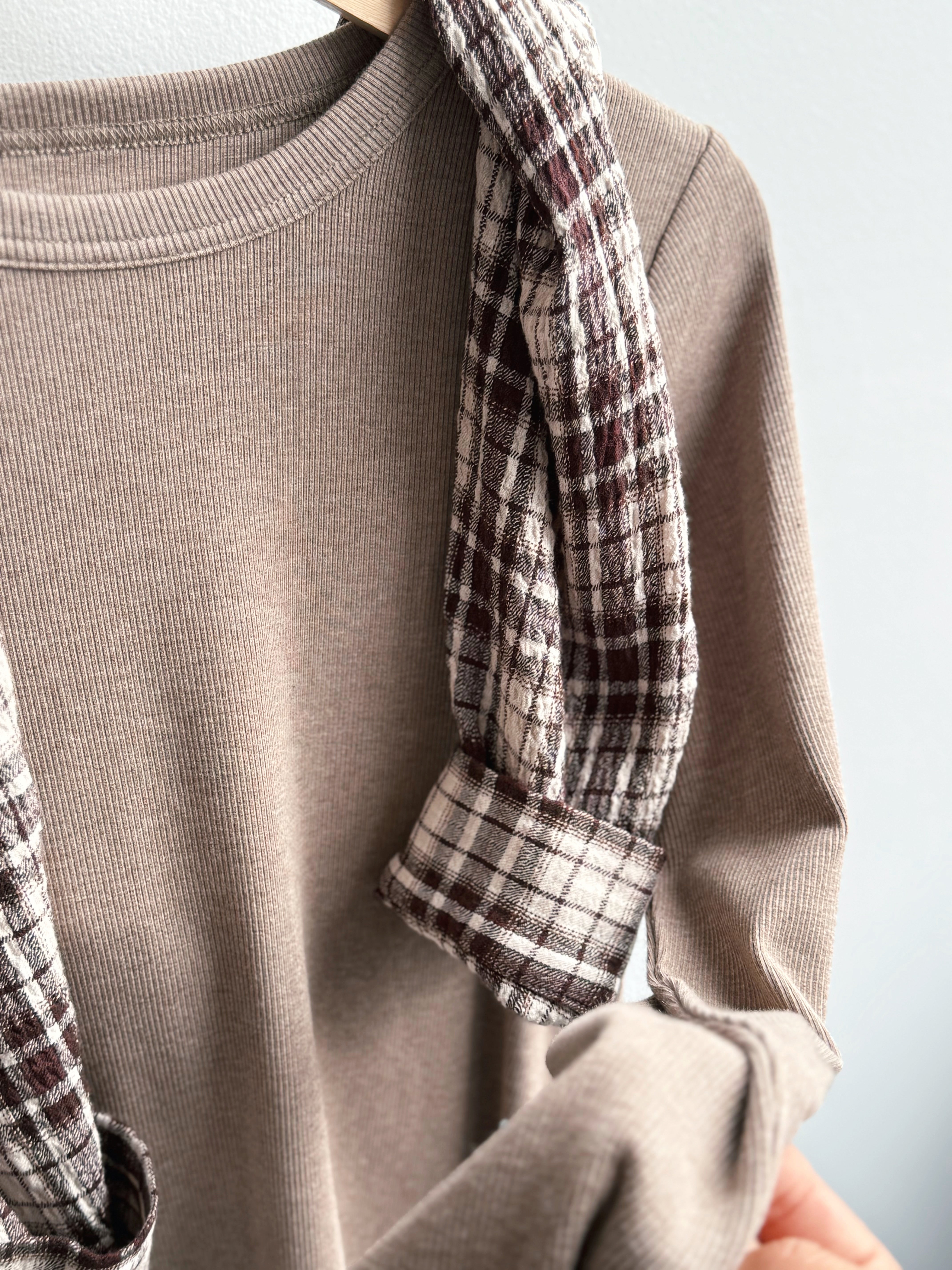 Jess Long Sleeve Top - HEATHER ASH BROWN - willows clothing S/S SHIRT