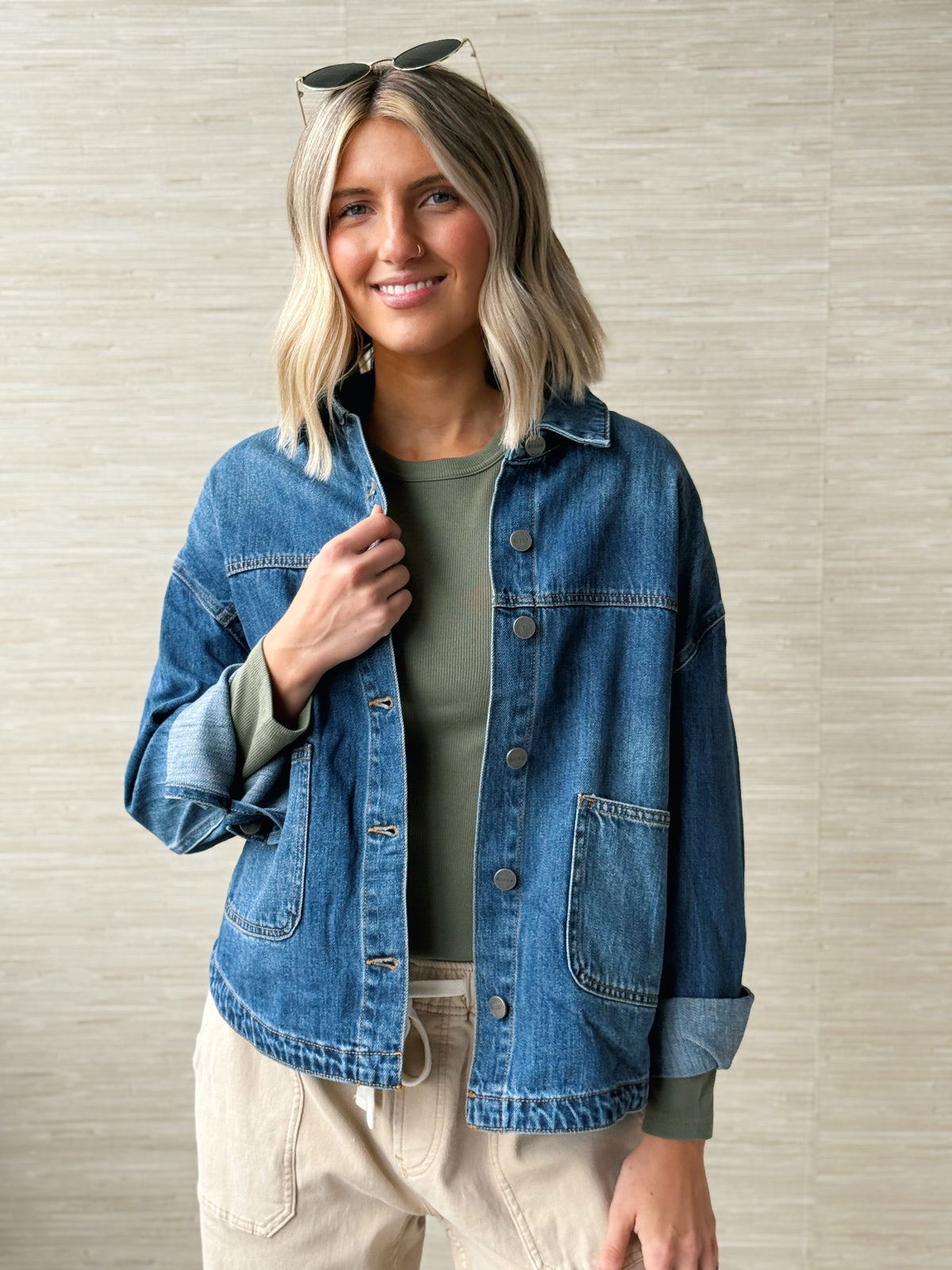 Jess Long Sleeve Top - OLIVE - willows clothing S/S SHIRT