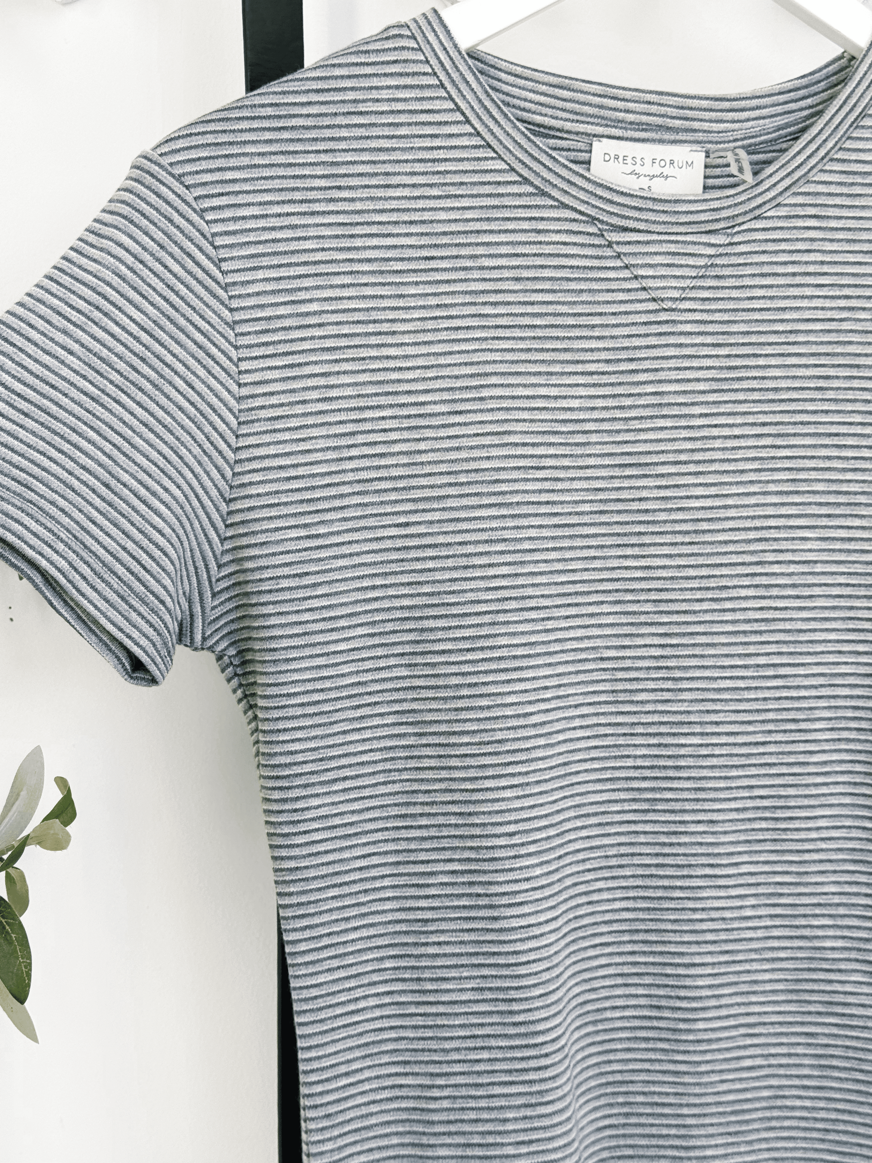 Josie Stripe Tee - GREY - willows clothing S/S SHIRT