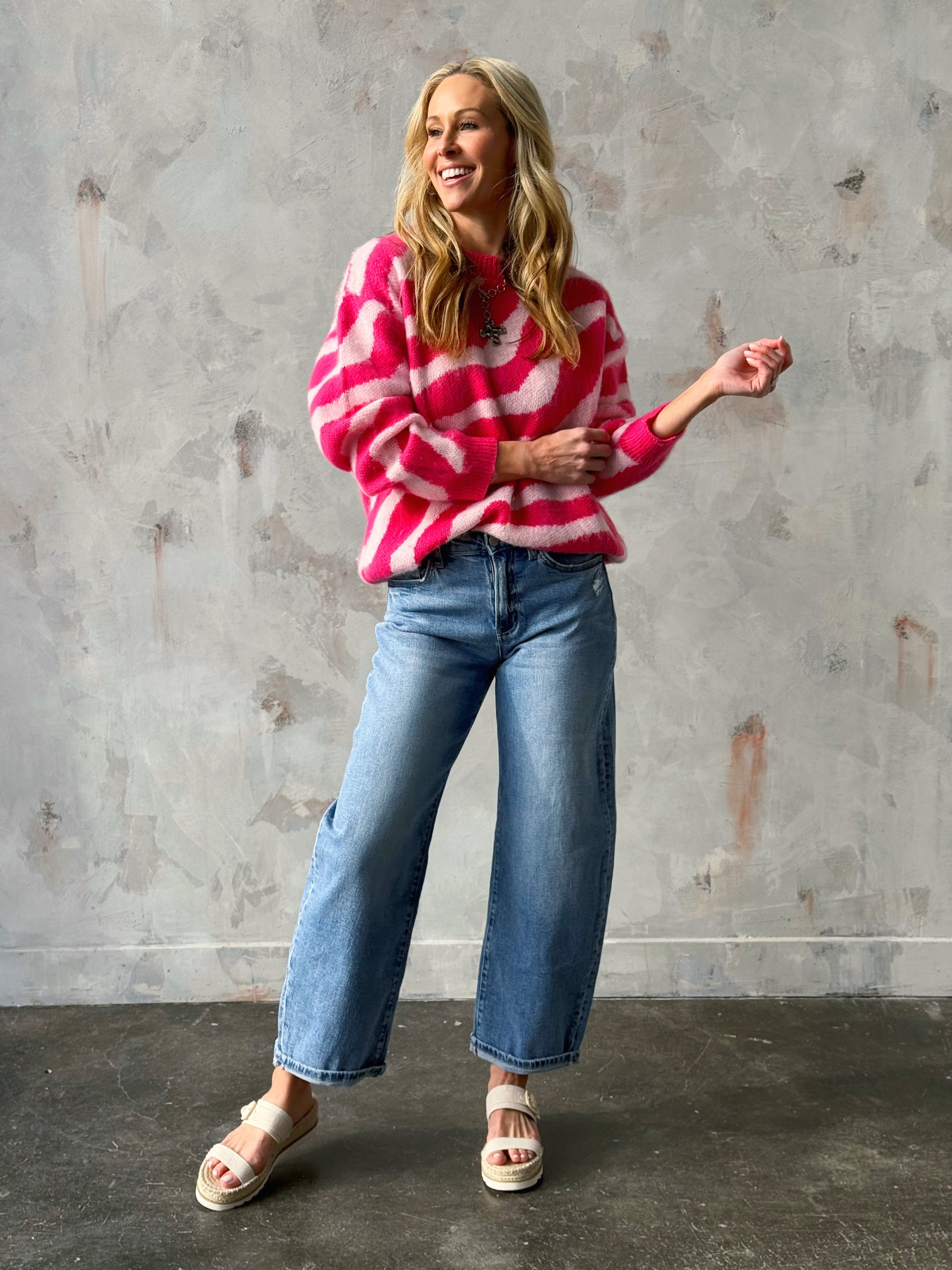 Justine Sweater - PINK - willows clothing SWEATER