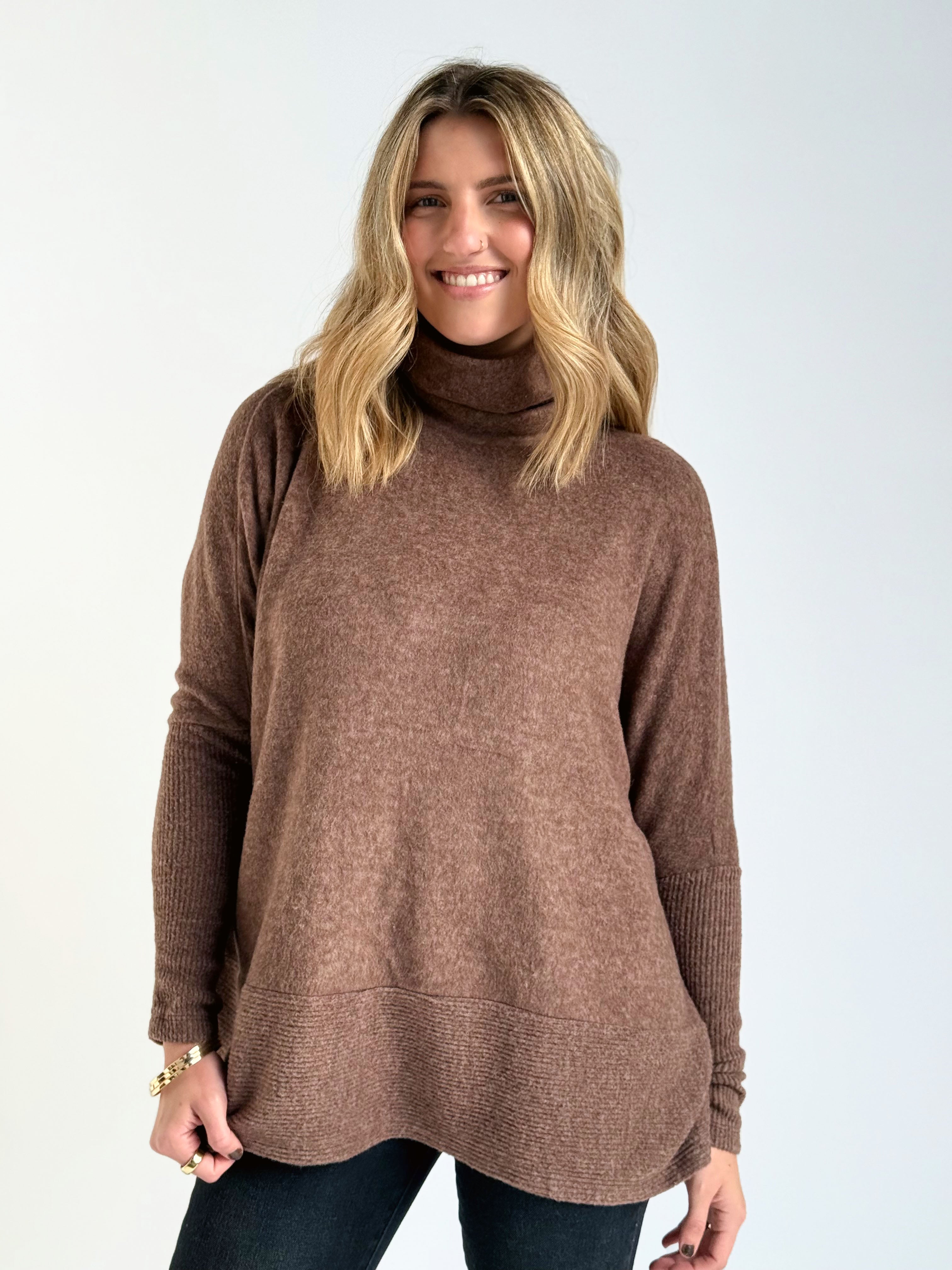 Kaya Sweater - BROWN - willows clothing SWEATER