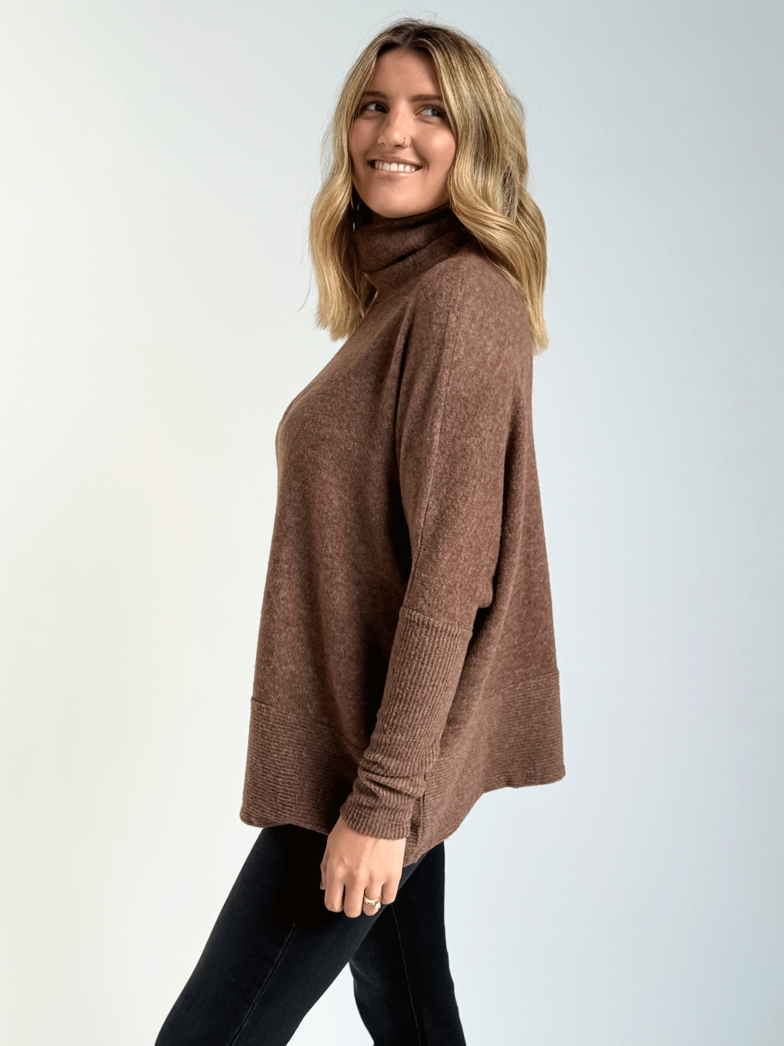 Kaya Sweater - BROWN - willows clothing SWEATER