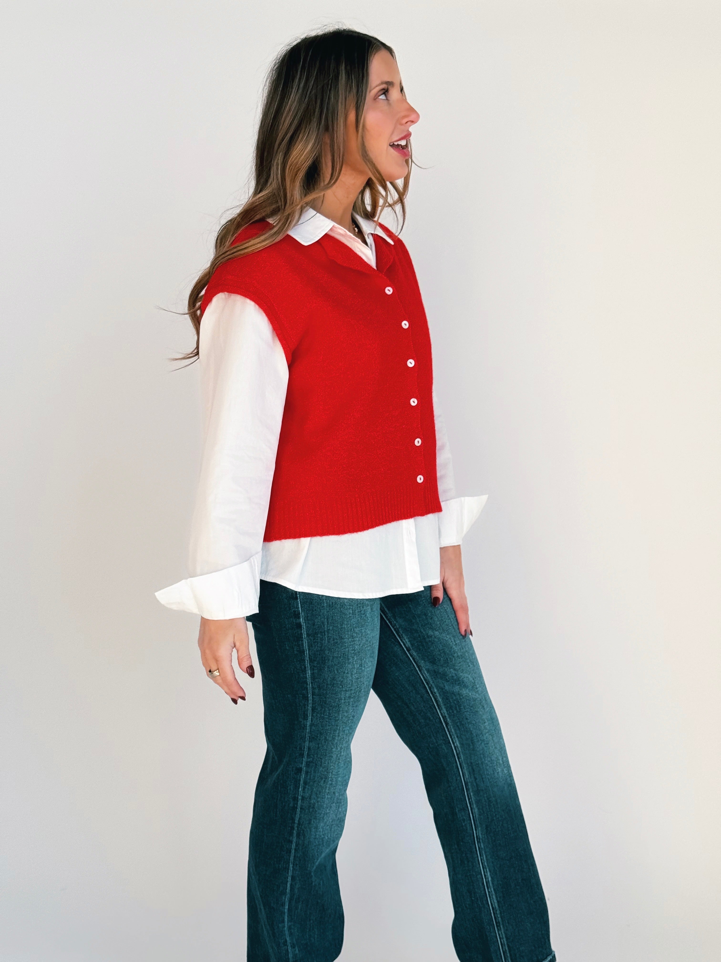 Kendall Cardigan - TOMATO RED - willows clothing SWEATER