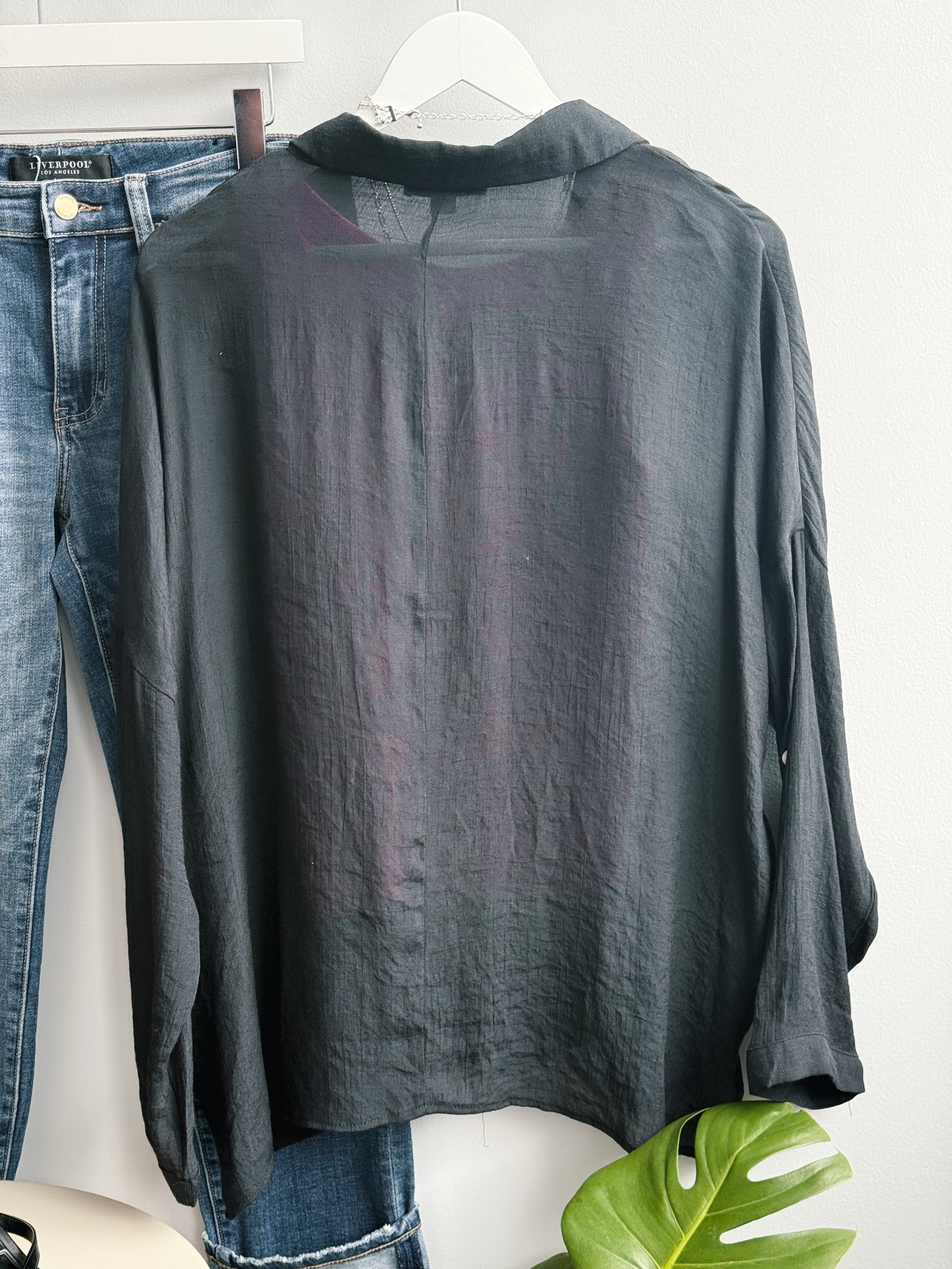 Kimber Shirt - BLACK - willows clothing L/S SHIRT