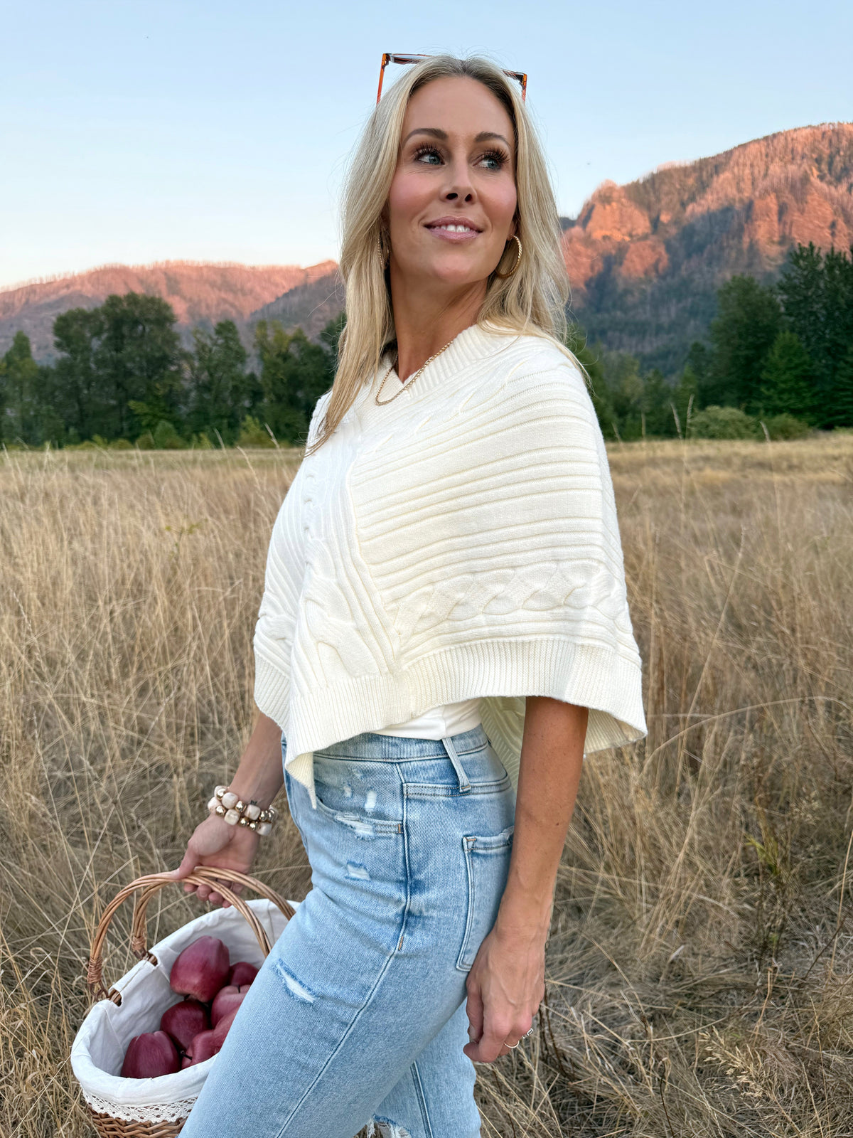 Kunkle Poncho- CREAM - willows clothing PONCHO