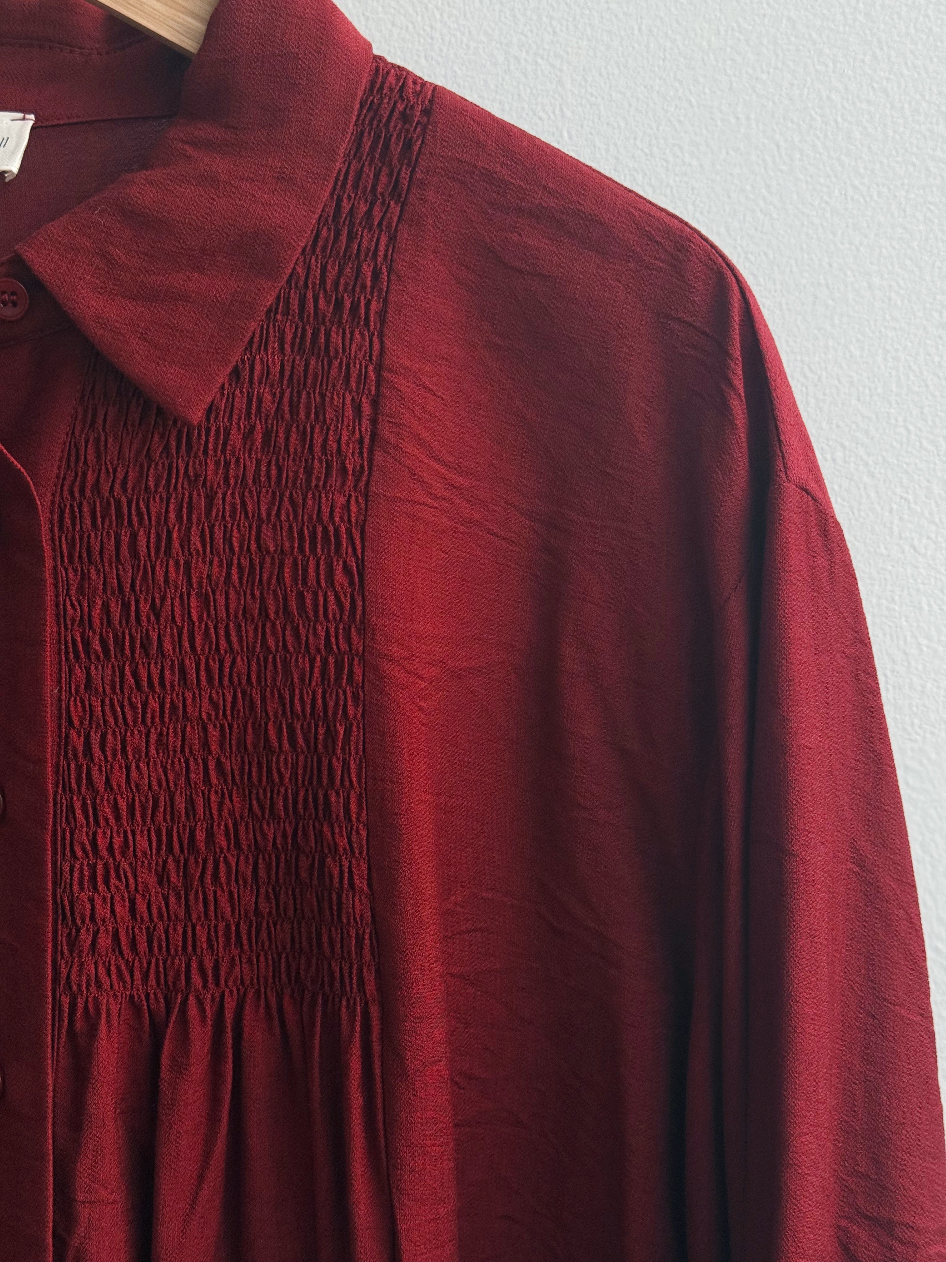 Landria Blouse - BURGUNDY - willows clothing BLOUSE