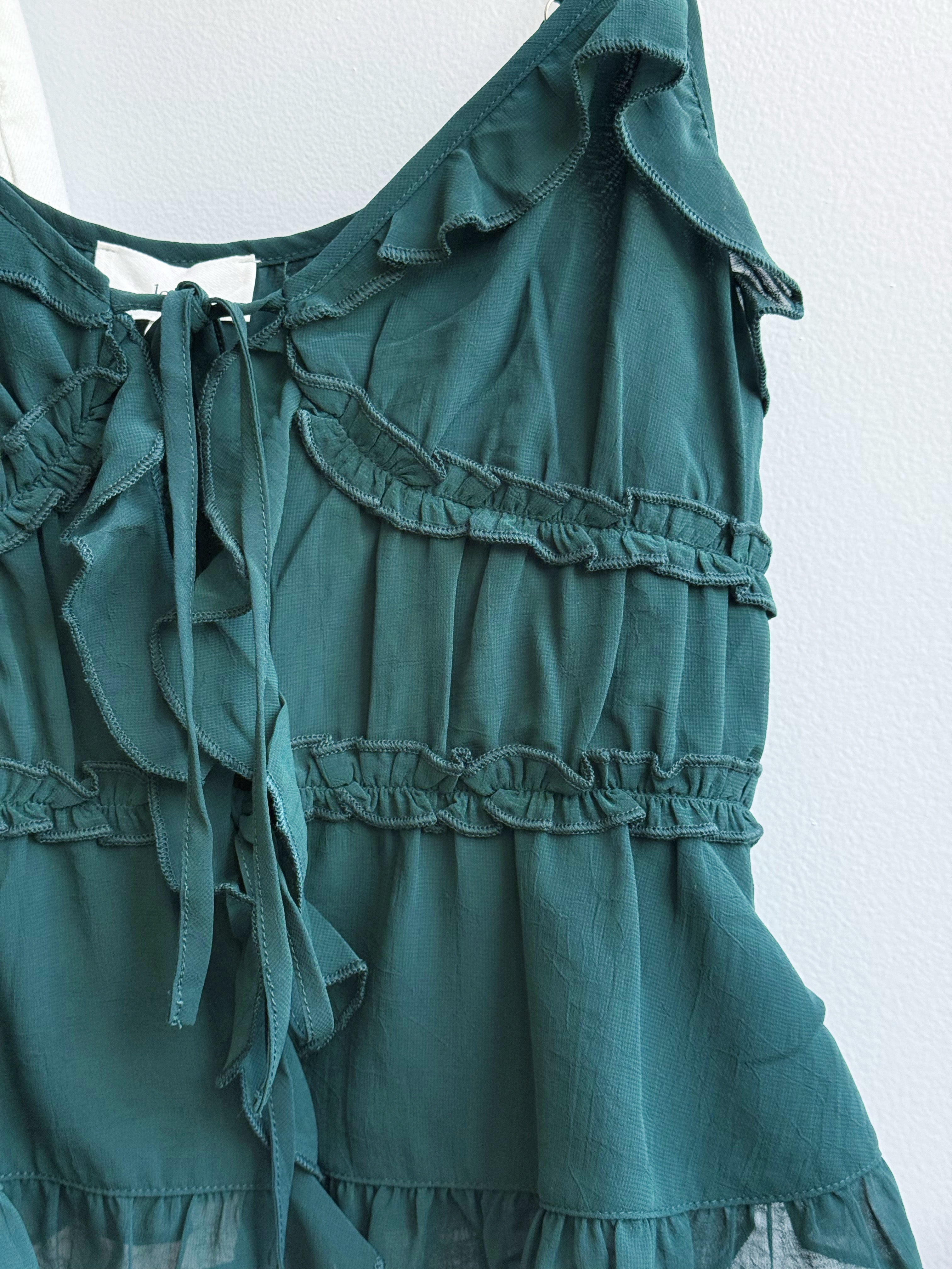 Last Song Tank - DARK GREEN - willows clothing TANKS