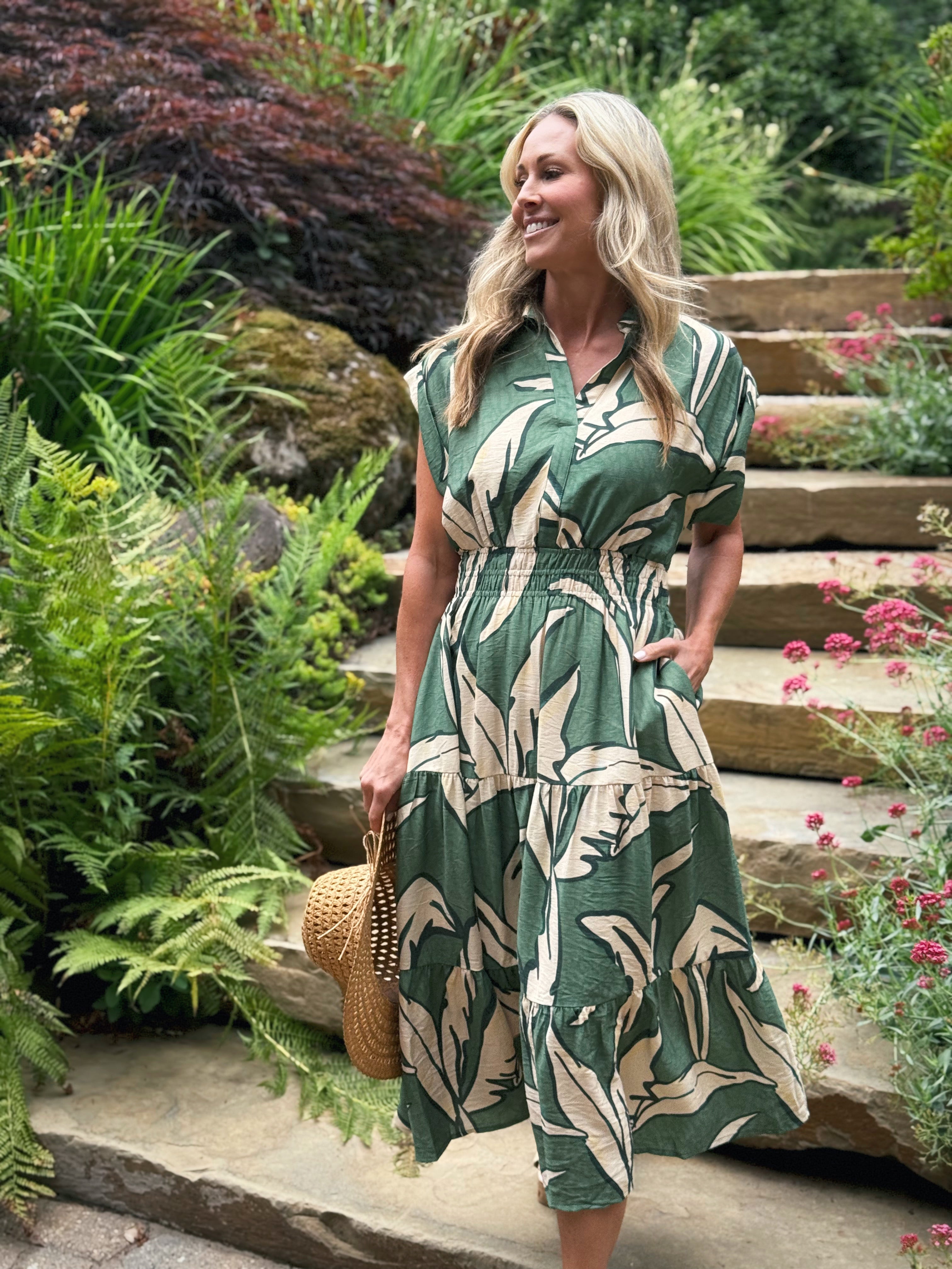 Laurel Dress - GREEN - willows clothing MIDI DRESS