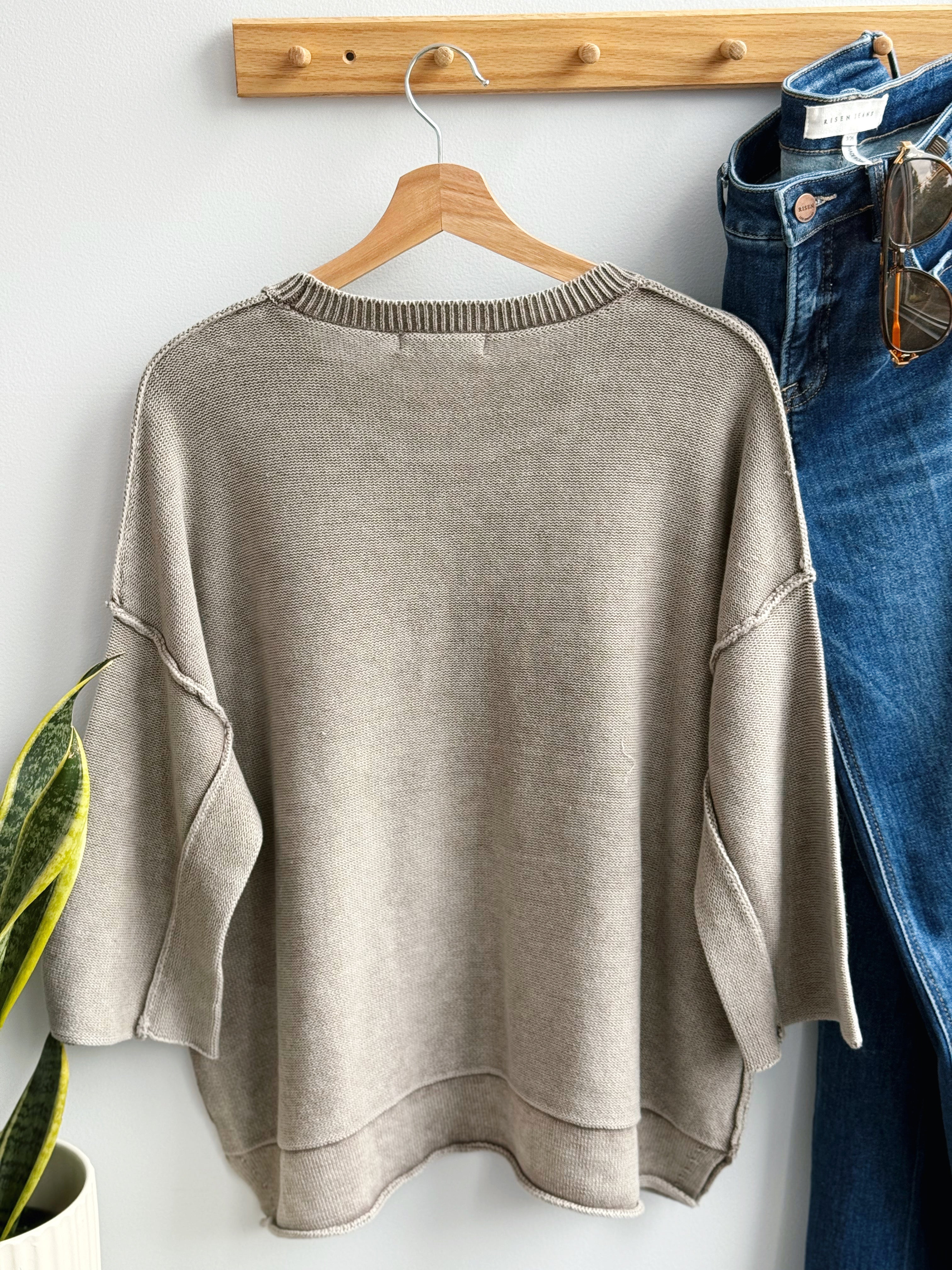 Layne Sweater - MOCHA - willows clothing SWEATER