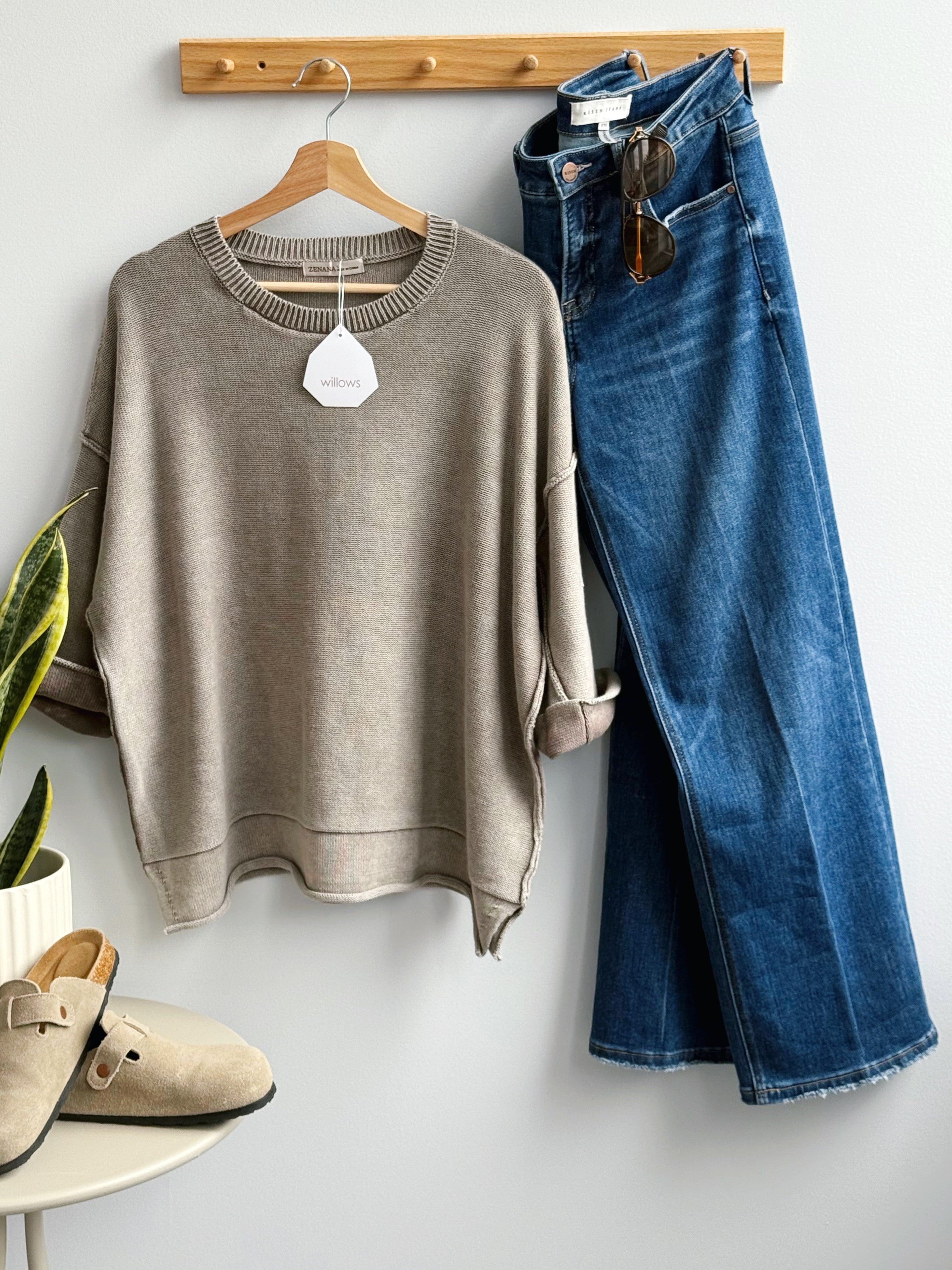 Layne Sweater - MOCHA - willows clothing SWEATER
