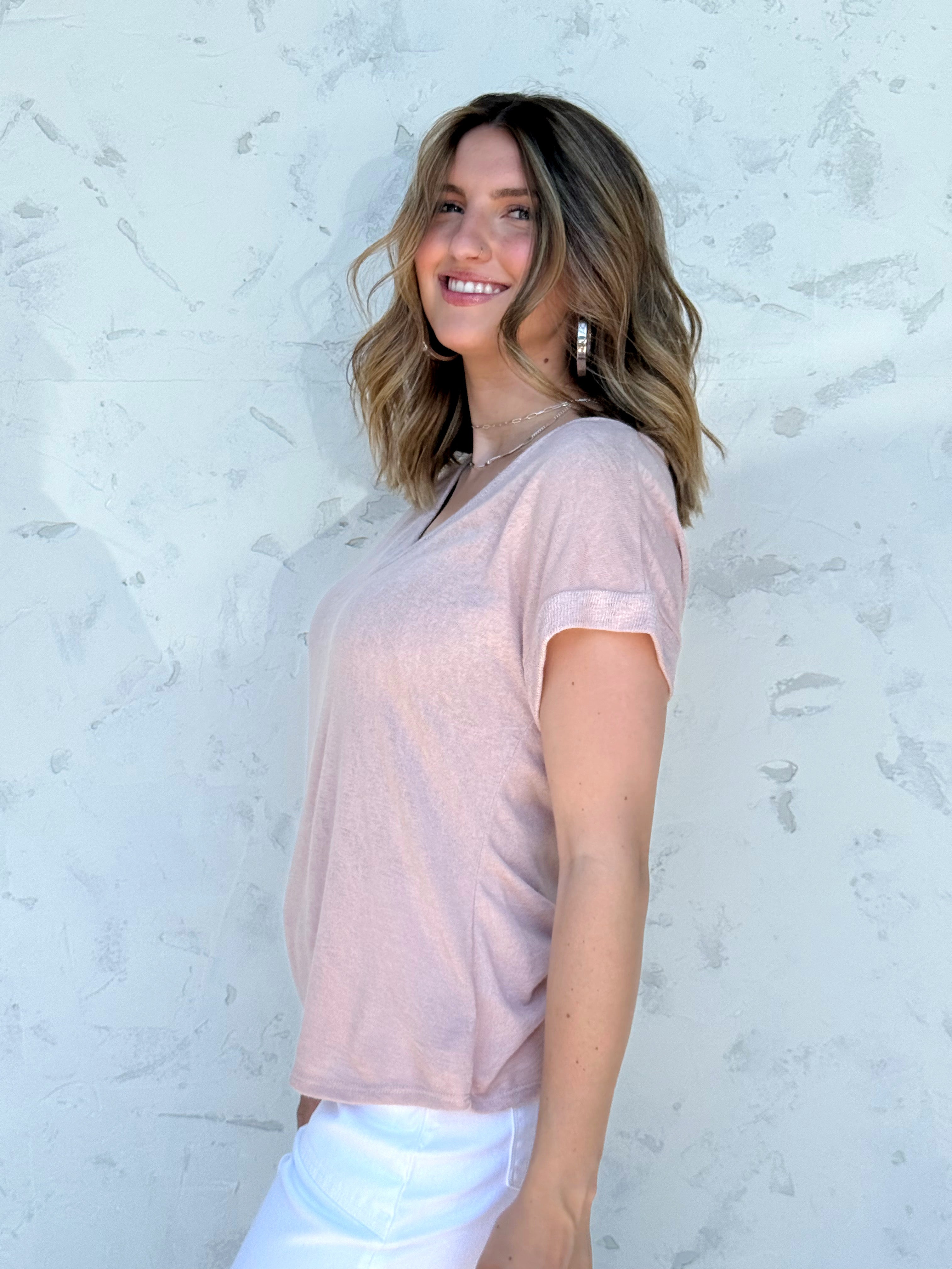 Lennox Tee - DUSTY ROSE - willows clothing S/S SHIRT