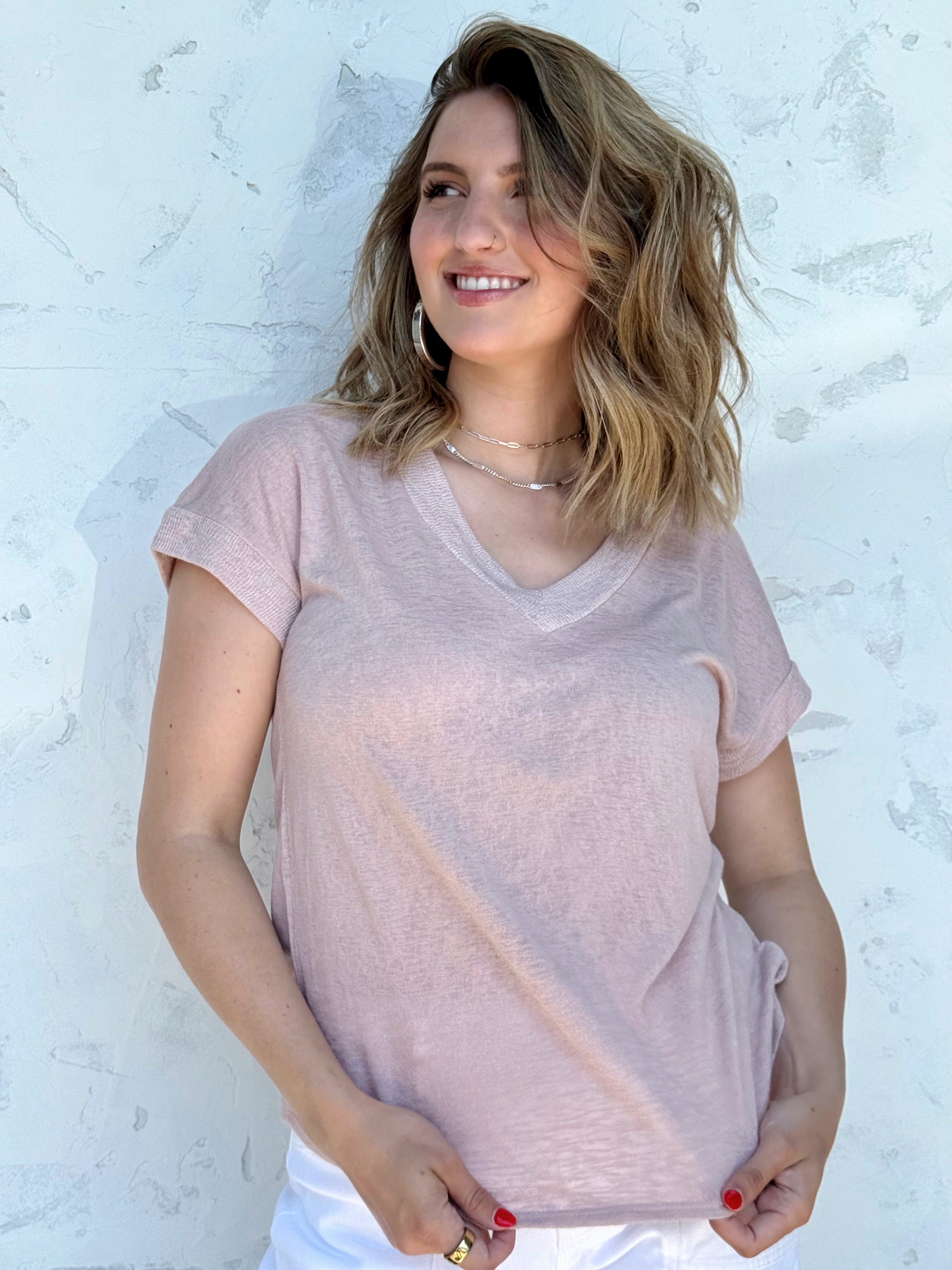 Lennox Tee - DUSTY ROSE - willows clothing S/S SHIRT