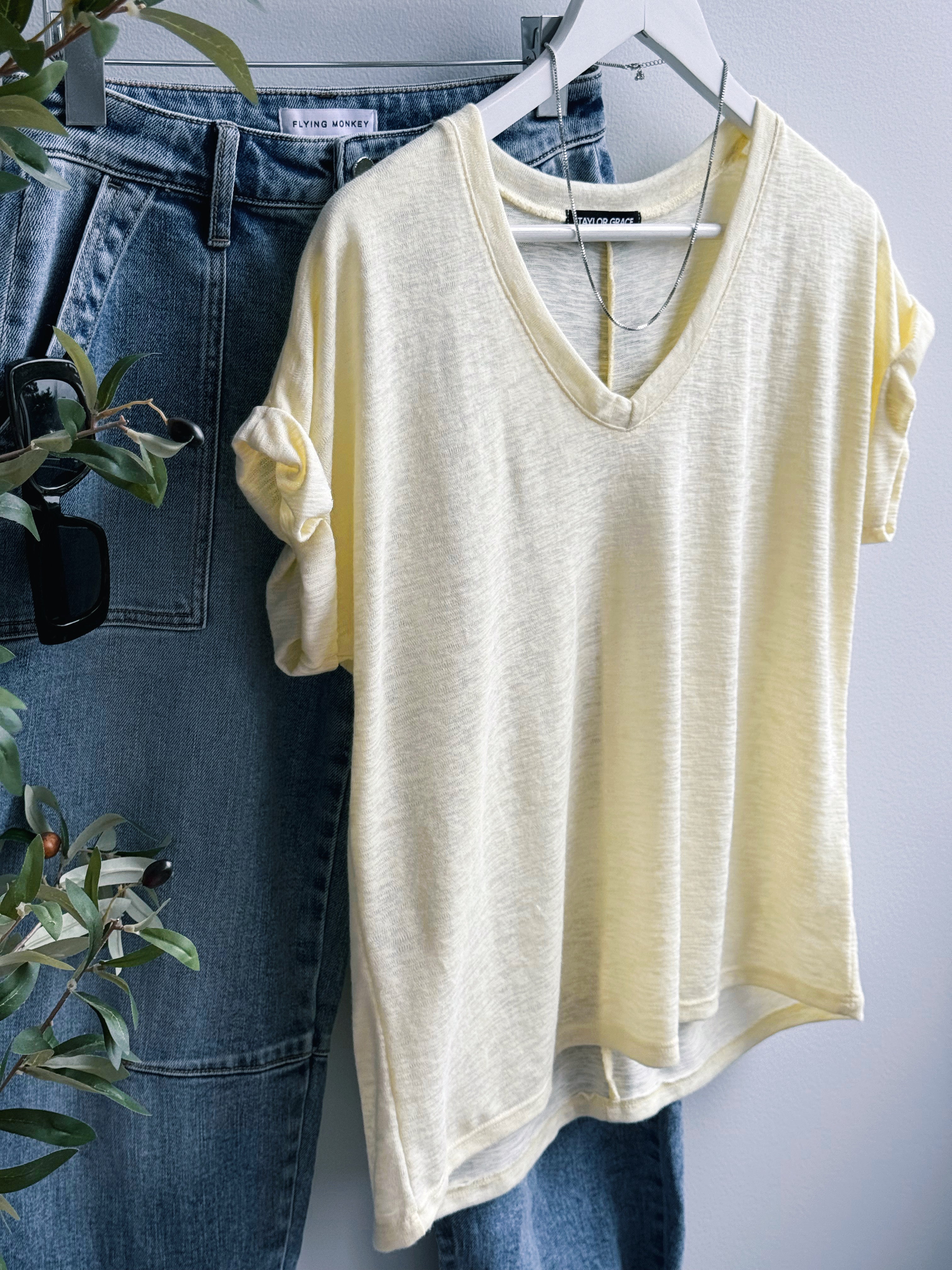 Lillie Tee - BANANA - willows clothing S/S SHIRT