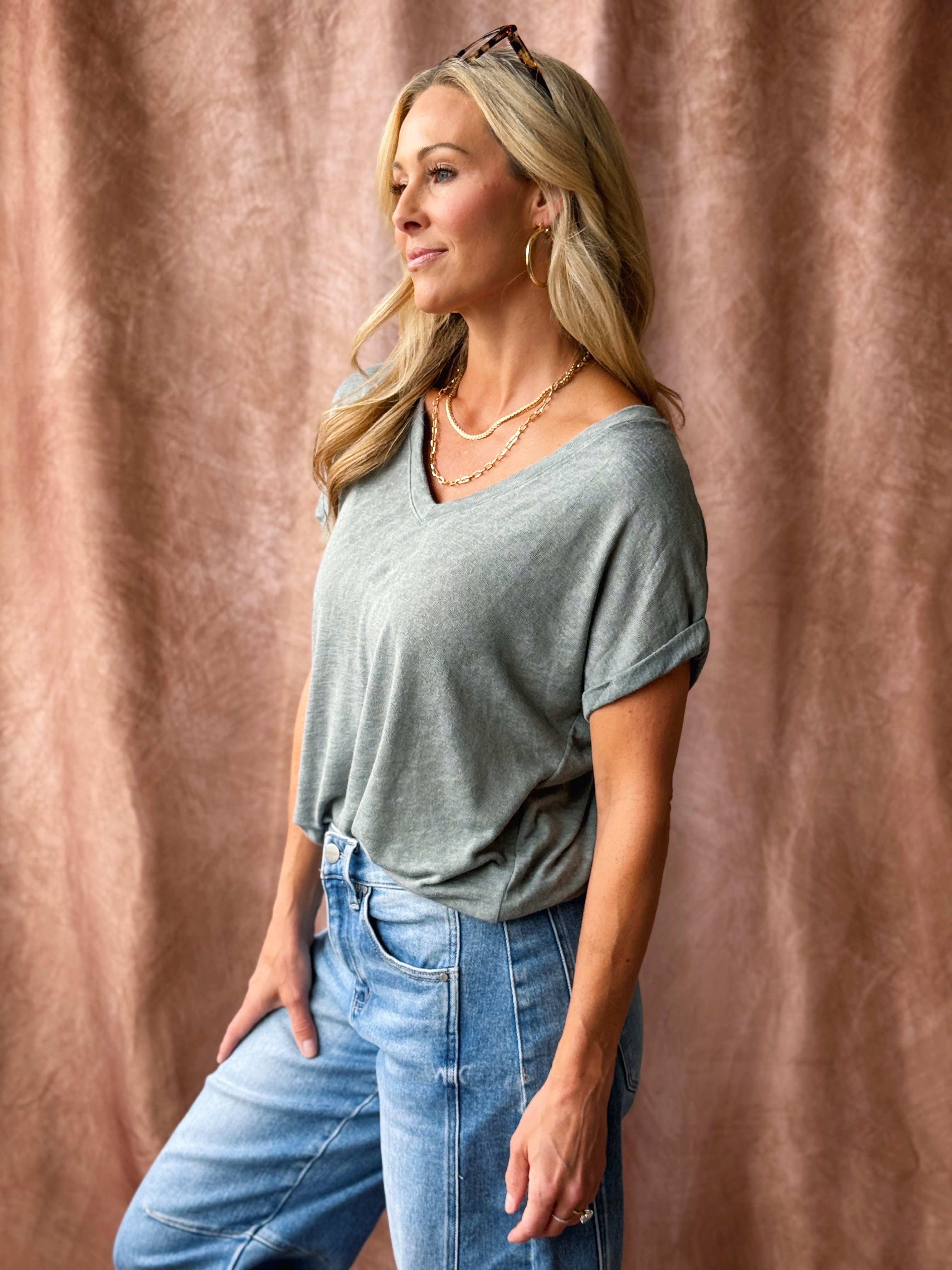 Lillie Tee - SEAGRASS - willows clothing S/S SHIRT