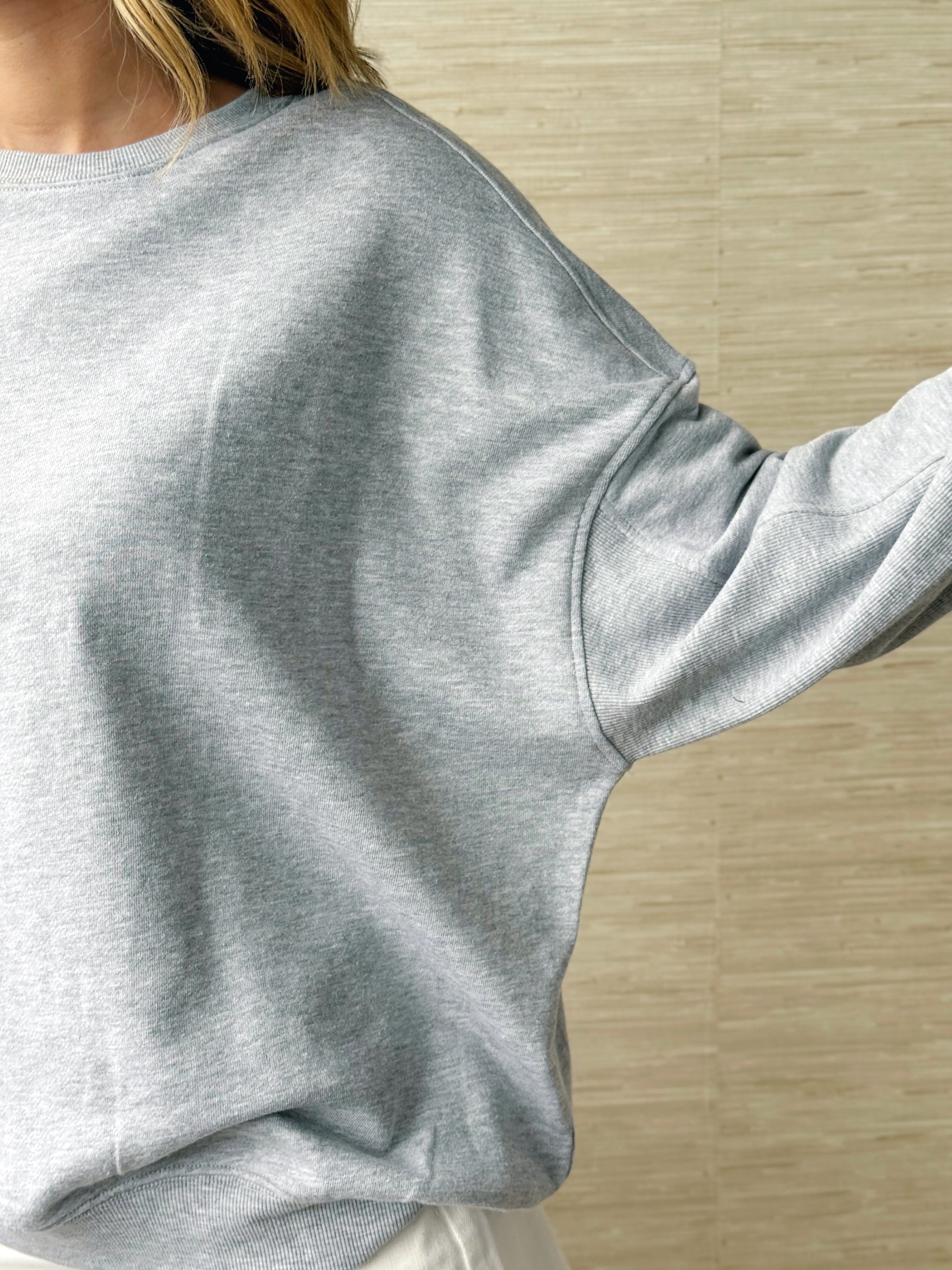 Lola Sweatshirt - HEATHER GREY - willows clothing SWEATSHIRT