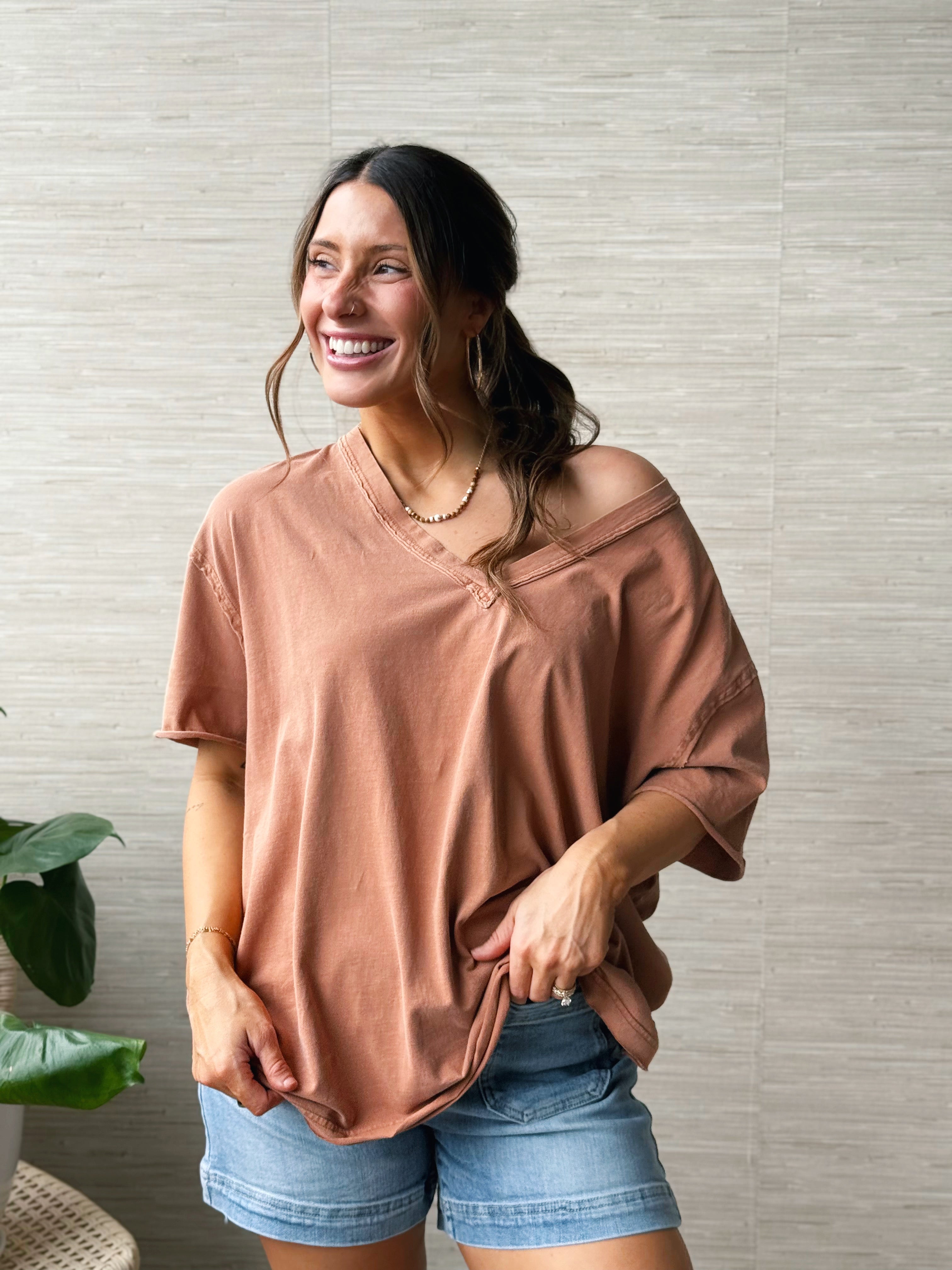 Loren Tee - DUSTY APRICOT - willows clothing S/S SHIRT