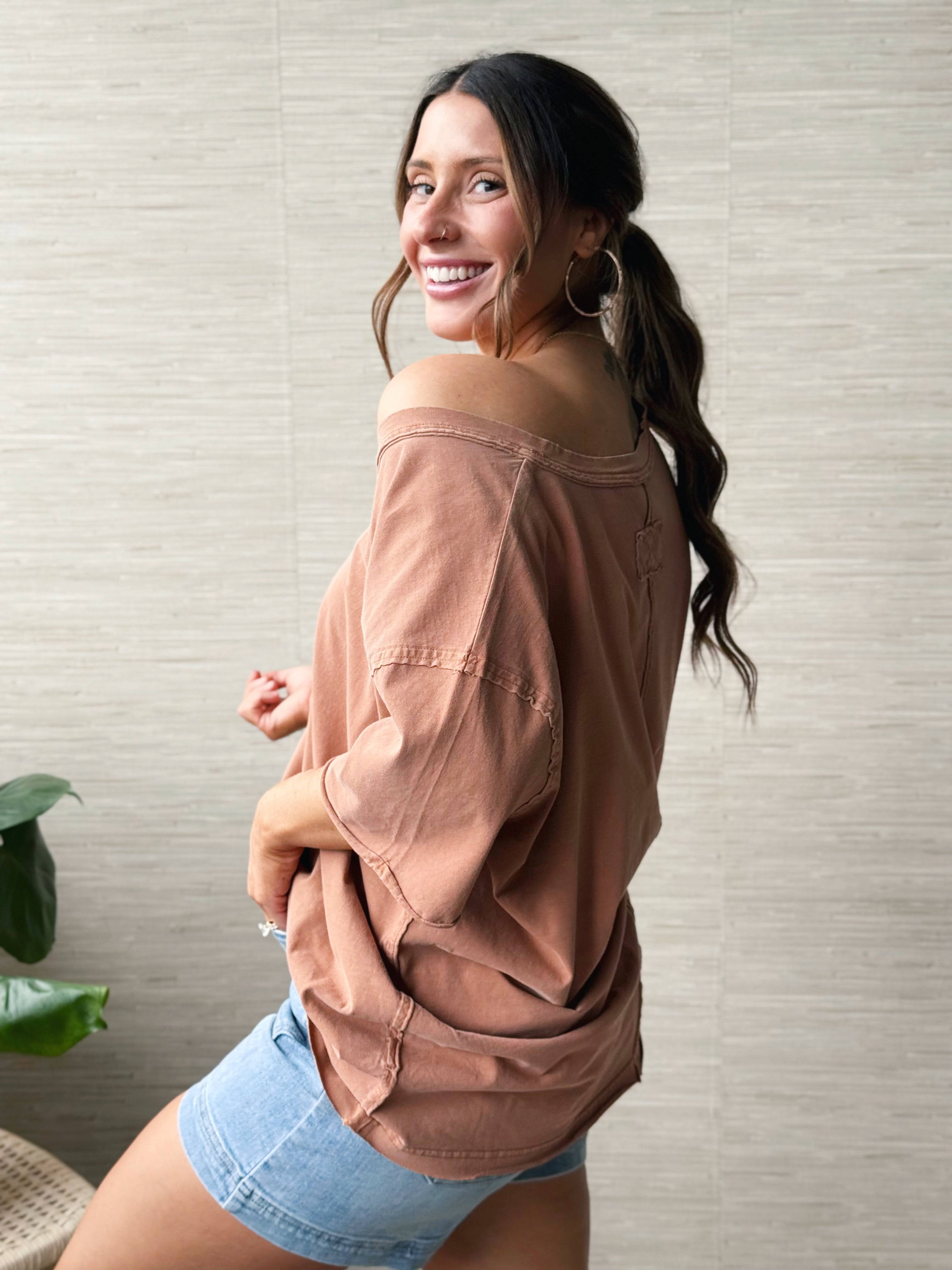 Loren Tee - DUSTY APRICOT - willows clothing S/S SHIRT
