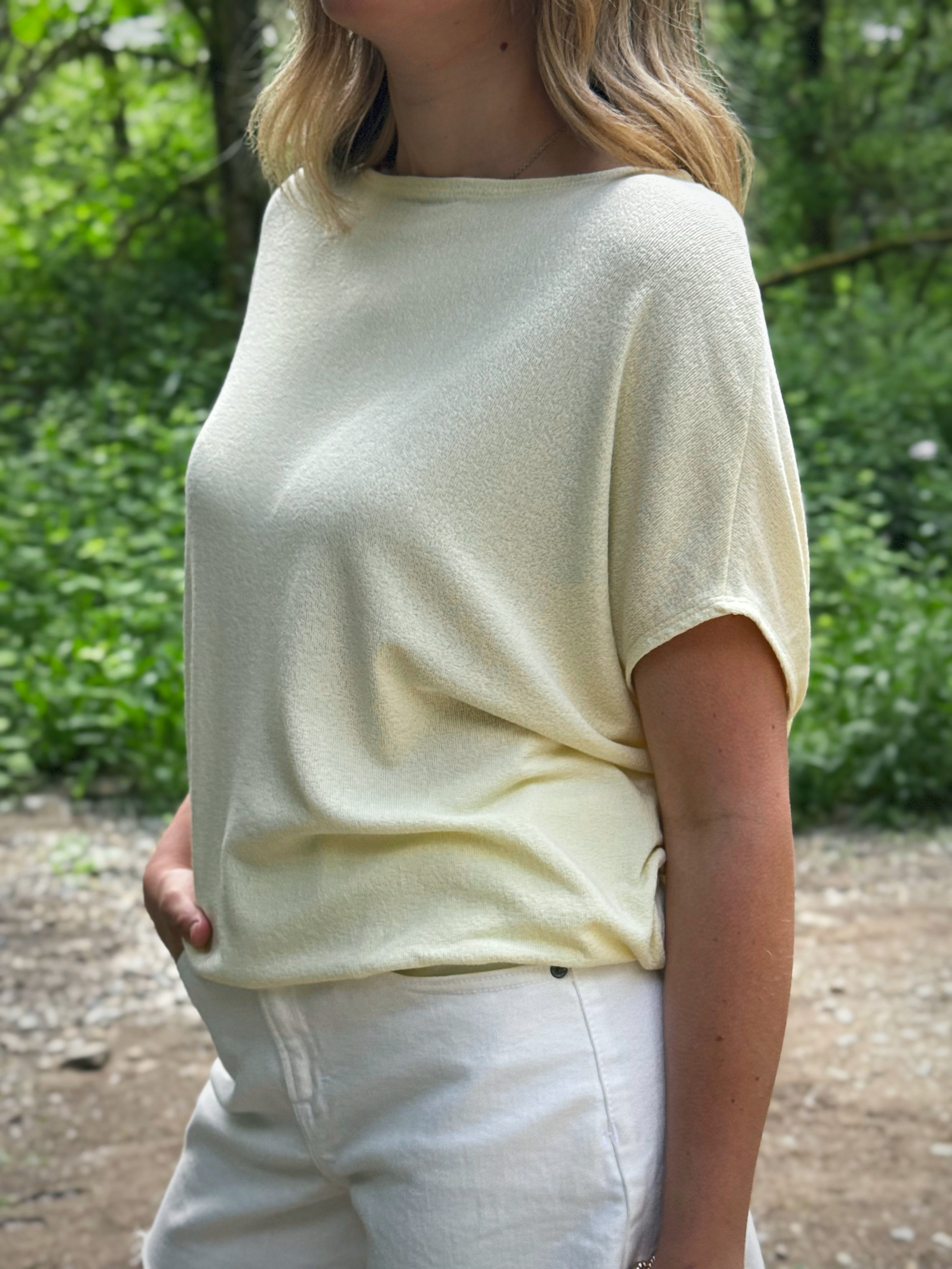 Lori Round Neck Tee - LEMON - willows clothing S/S SHIRT