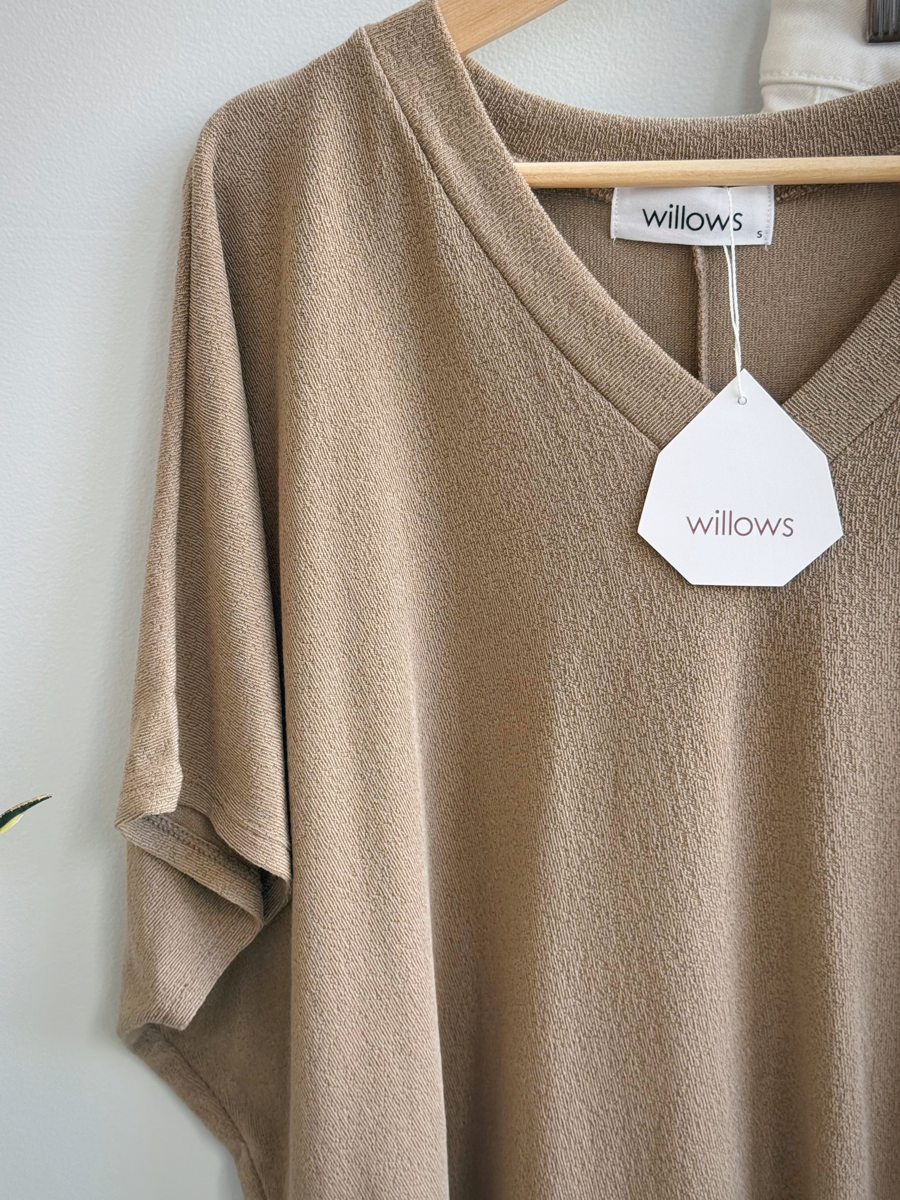Lori V - Neck Tee - DESERT TAUPE - willows clothing S/S SHIRT