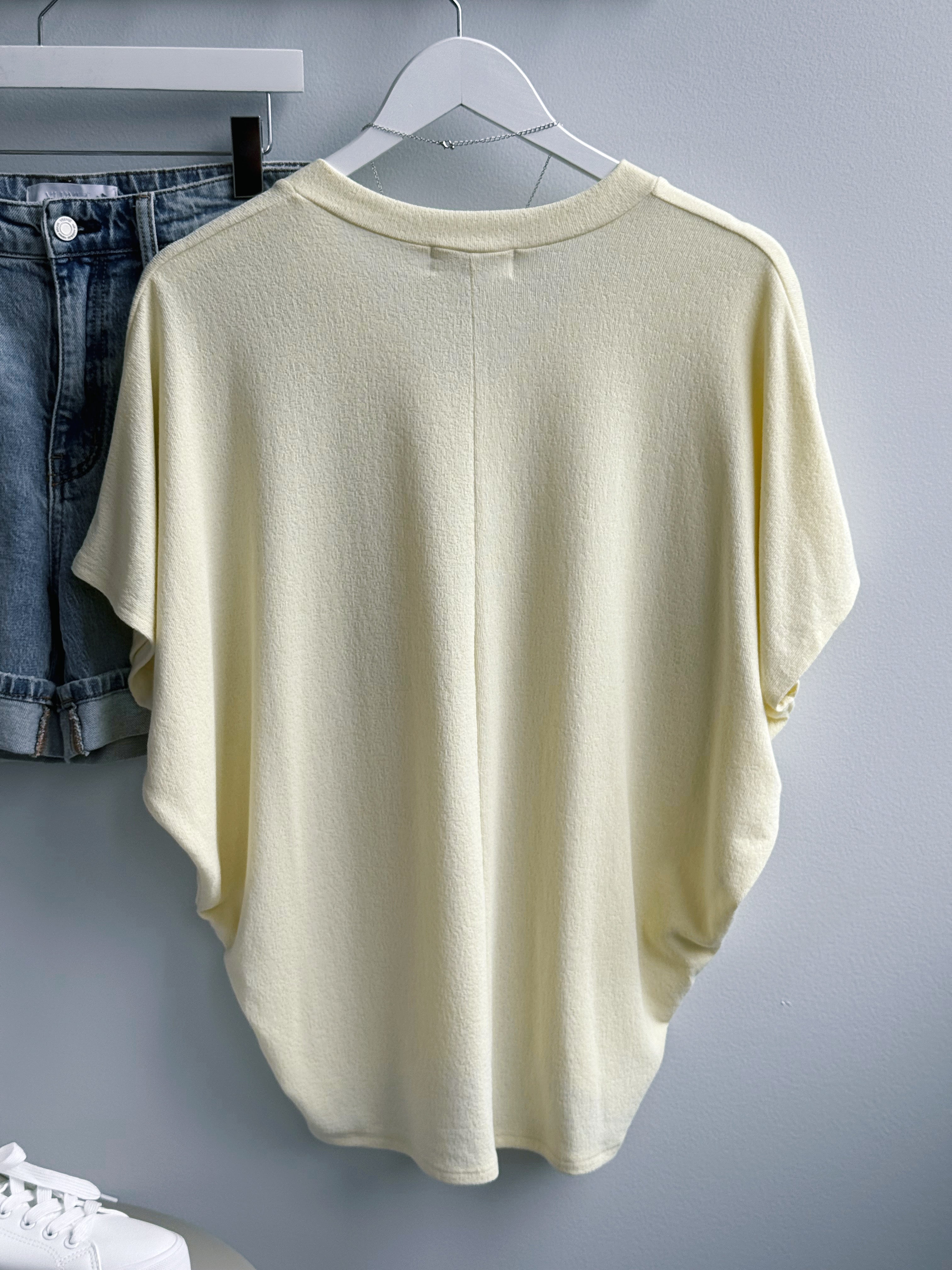 Lori V - Neck Tee - LEMON - willows clothing S/S SHIRT