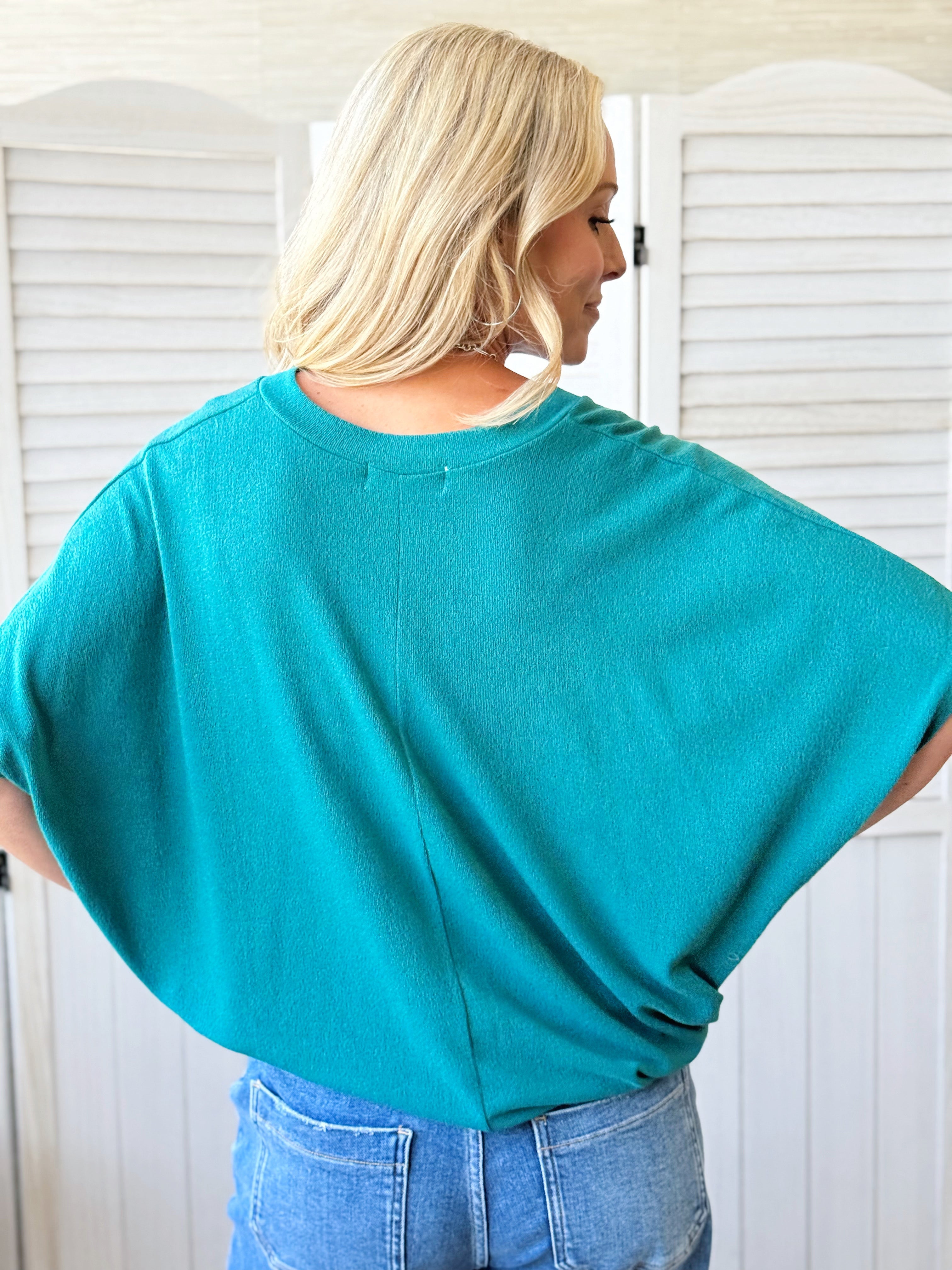 Lori V-Neck Tee - SHADED SPRUCE - willows clothing S/S SHIRT