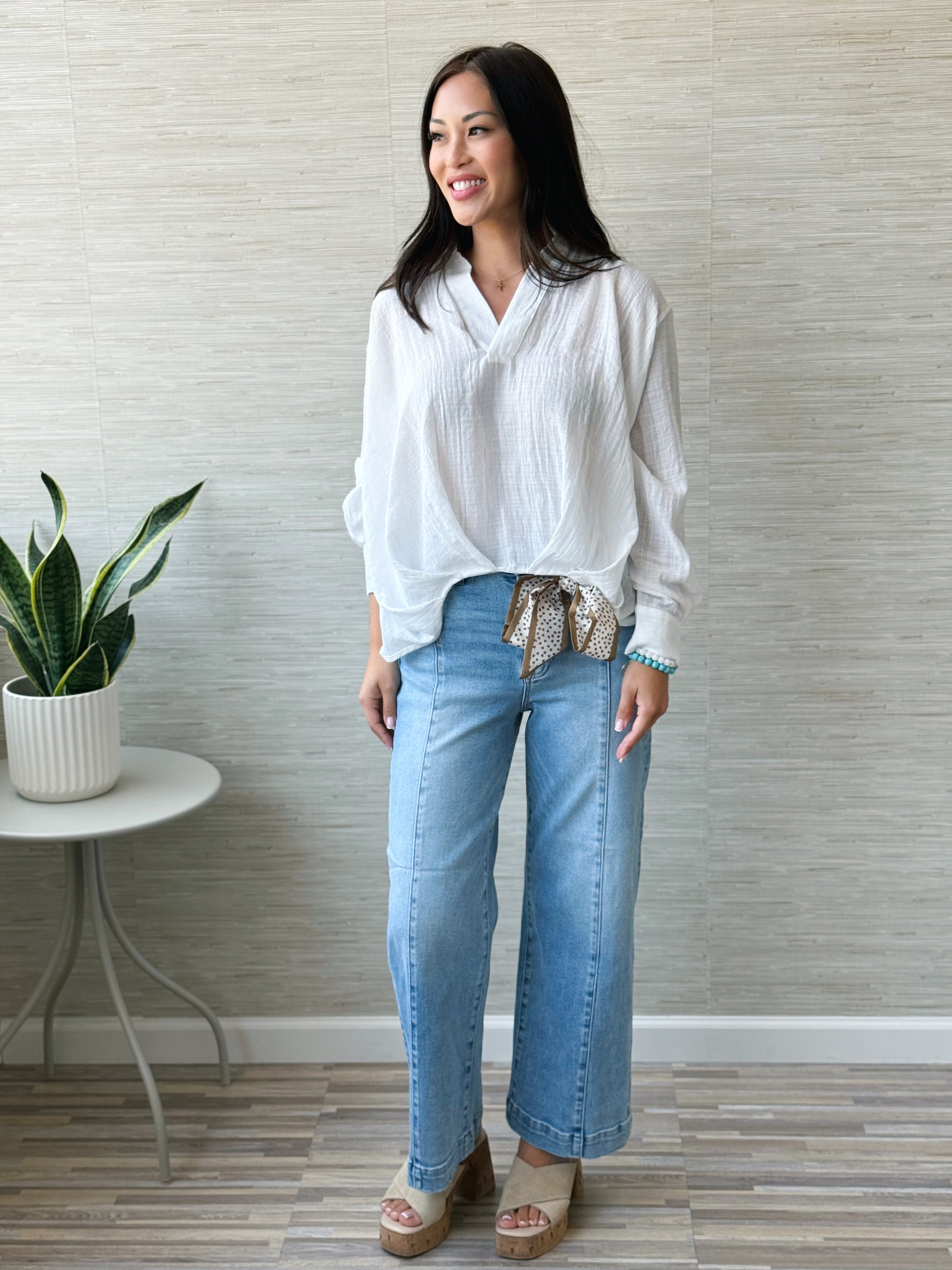 Lotus Blouse - WHITE - willows clothing BLOUSE