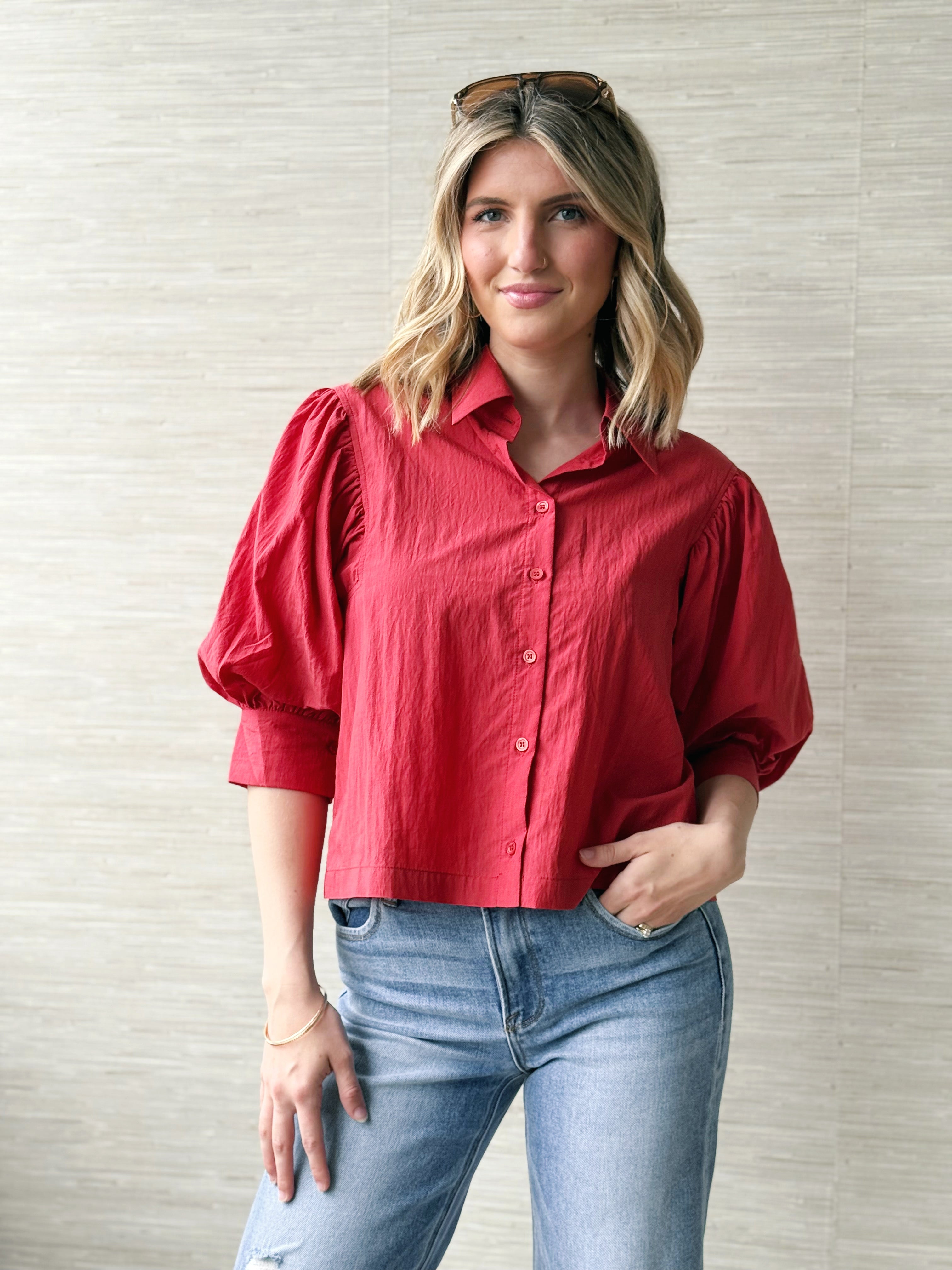Lovely Blouse - TOMATO - willows clothing BLOUSE