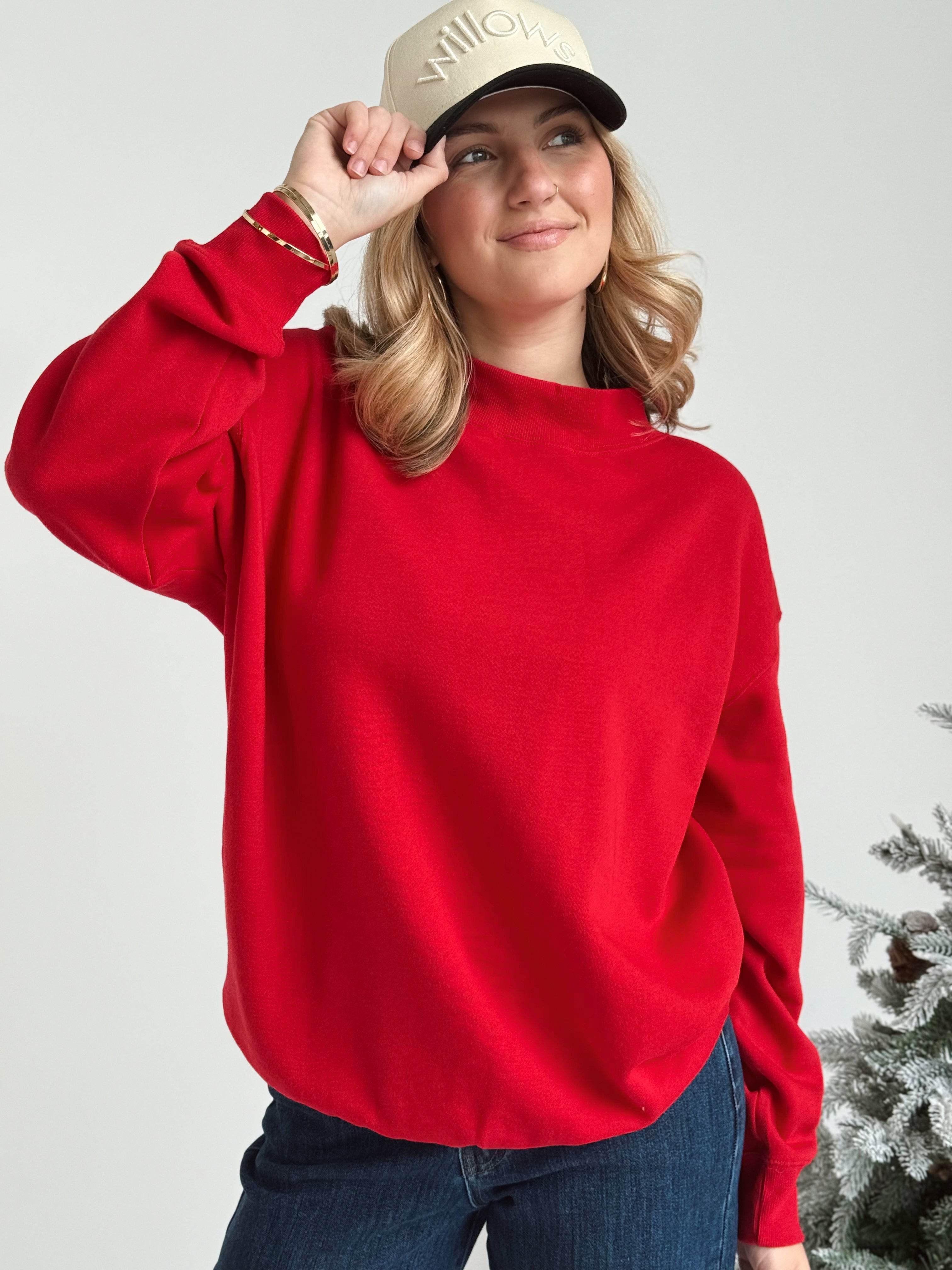 Lucas Sweatshirt - RED - willows clothing SWEATSHIRT
