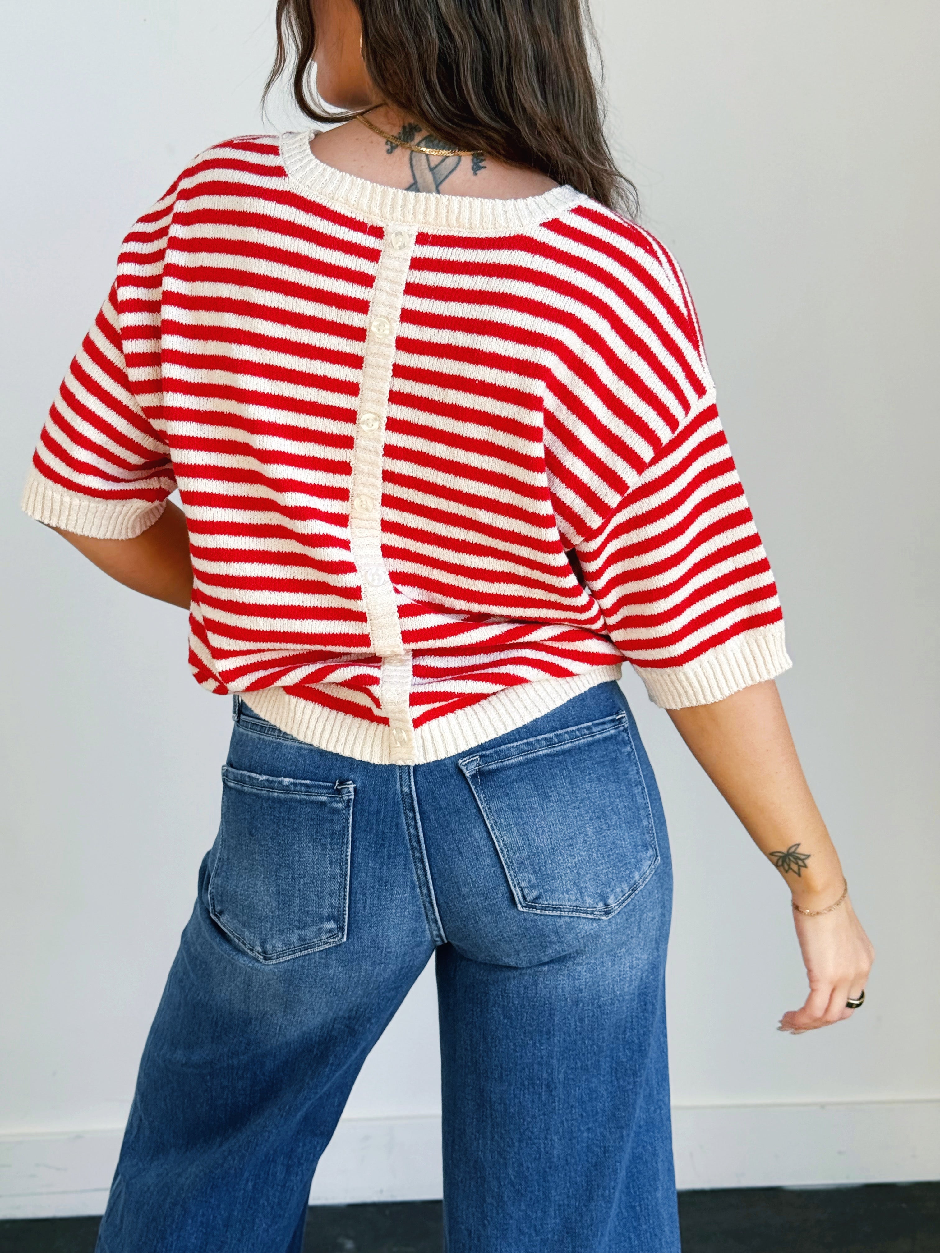 Lucca Sweater - RED - willows clothing SWEATER