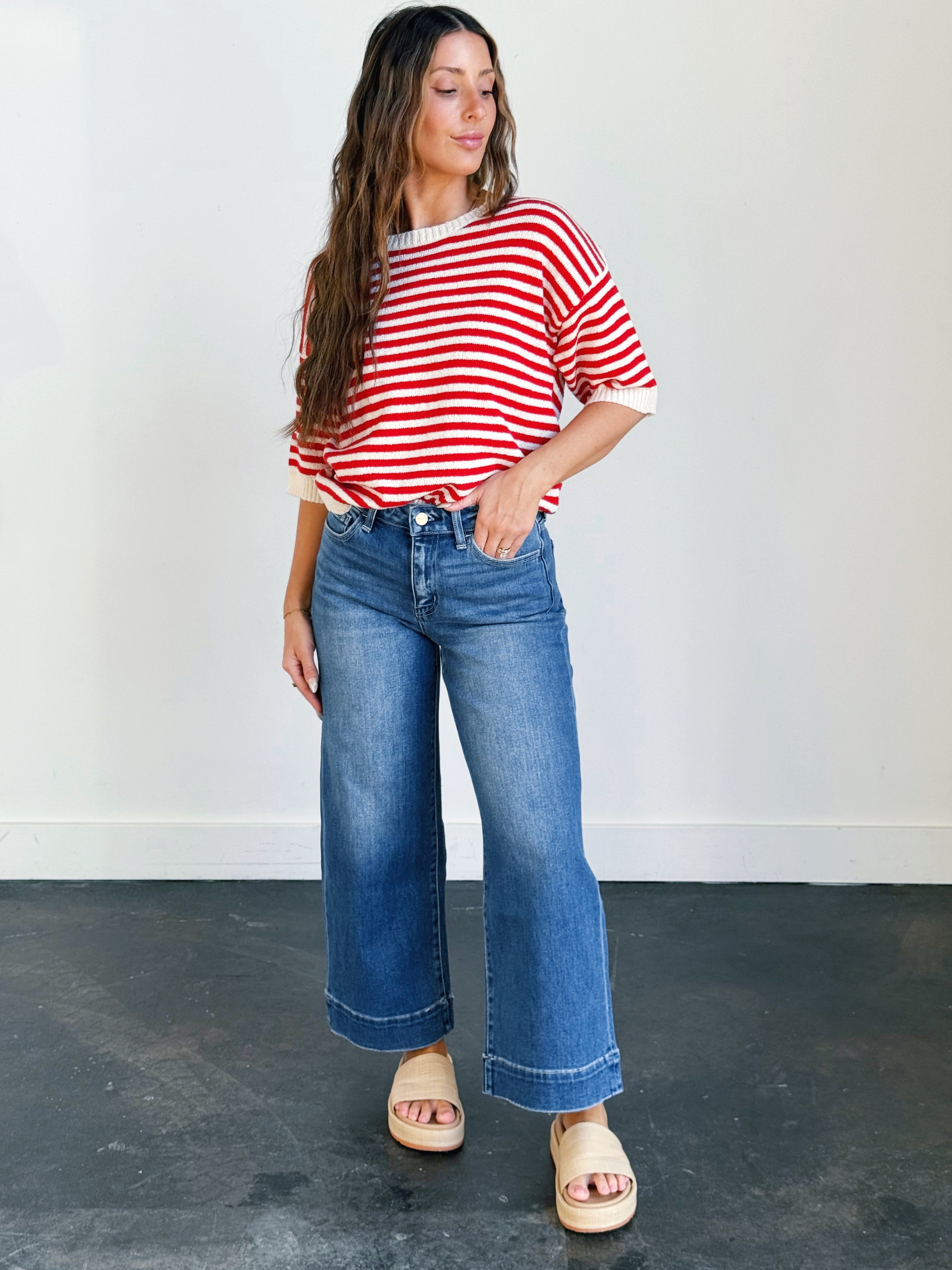Lucca Sweater - RED - willows clothing SWEATER