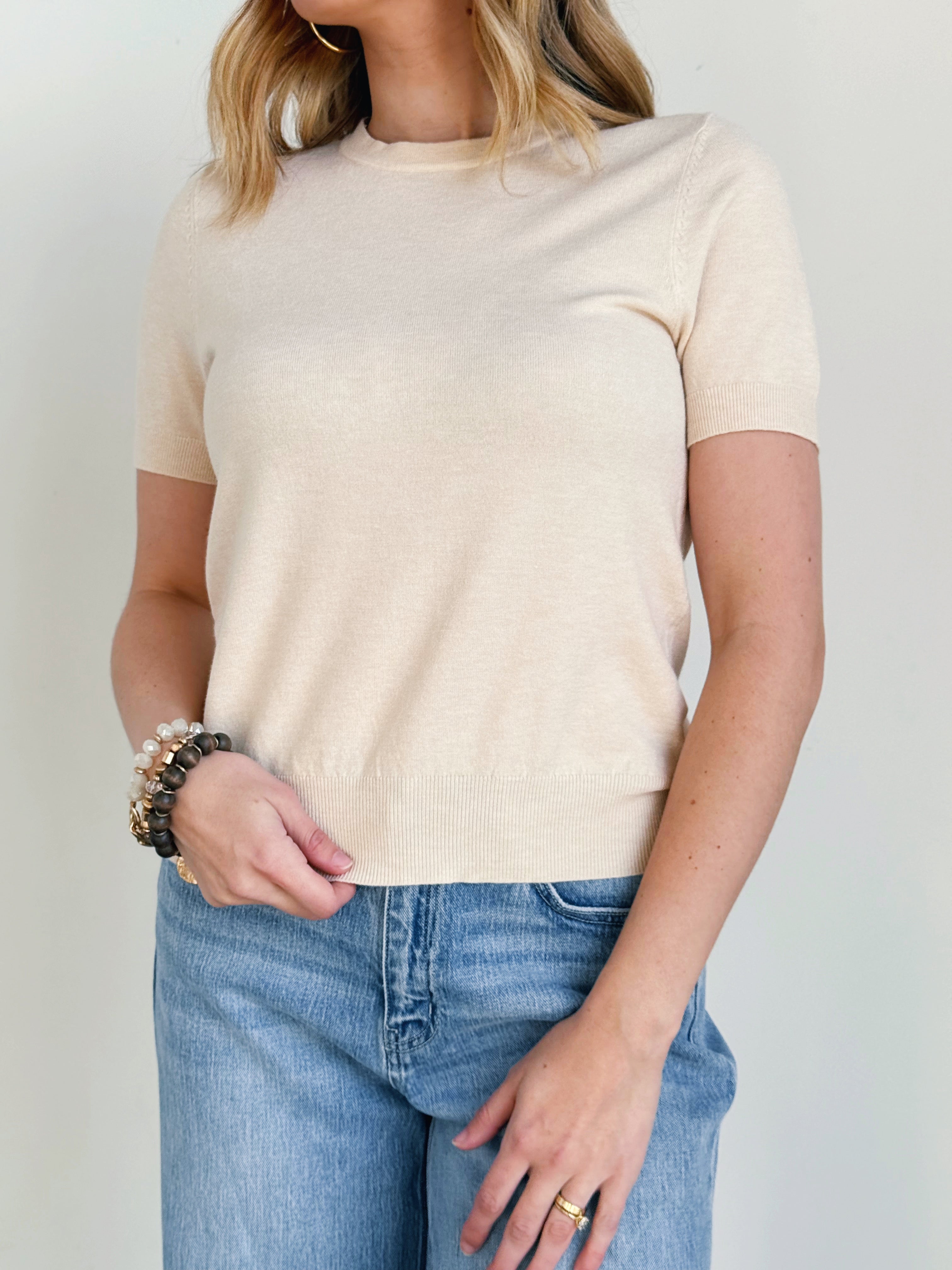 Lydia Sweater - CHAMPAGNE - willows clothing SWEATER