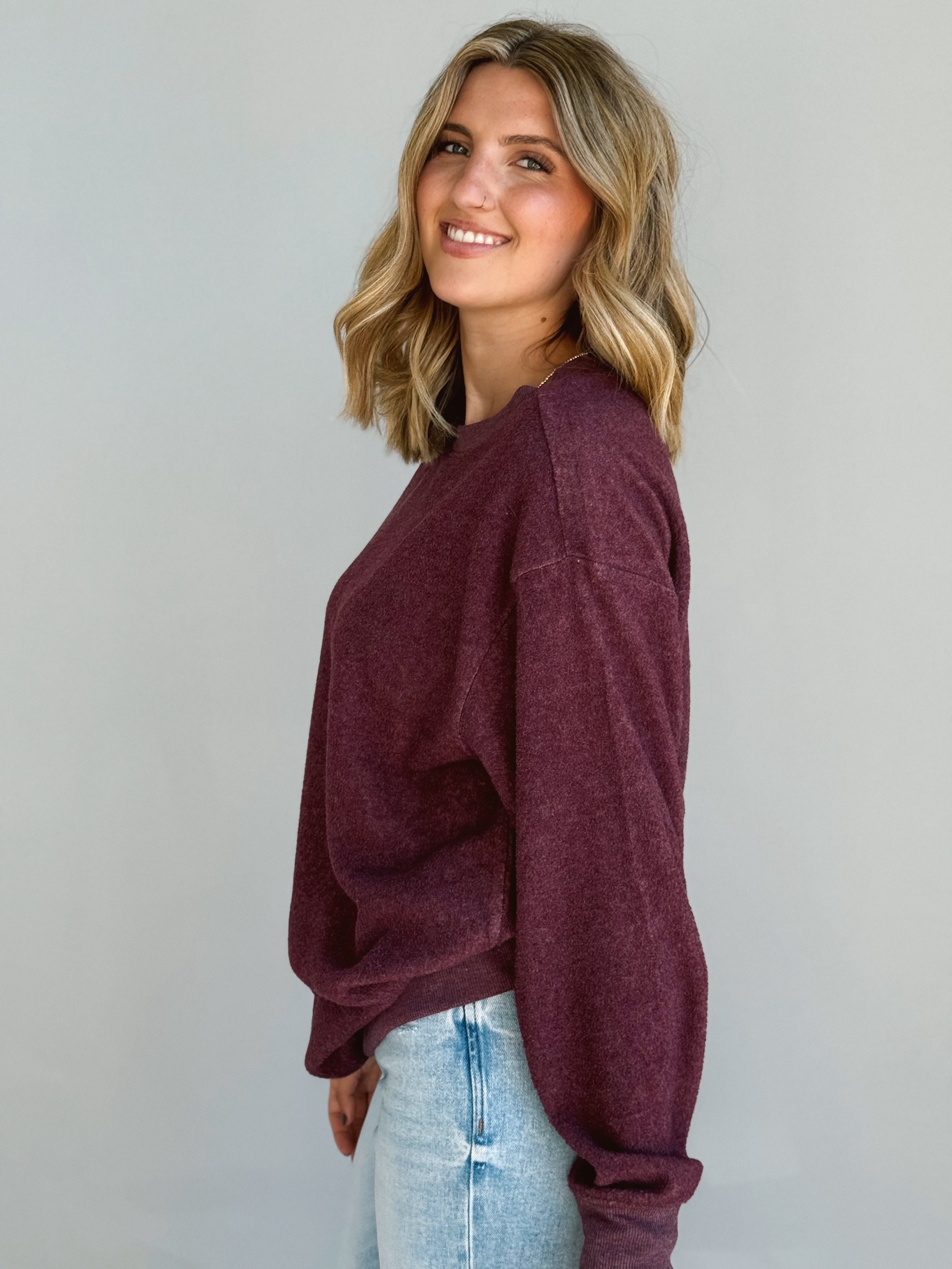 Lyndon Sweatshirt - DARK CHERRY - willows clothing SWEATSHIRT