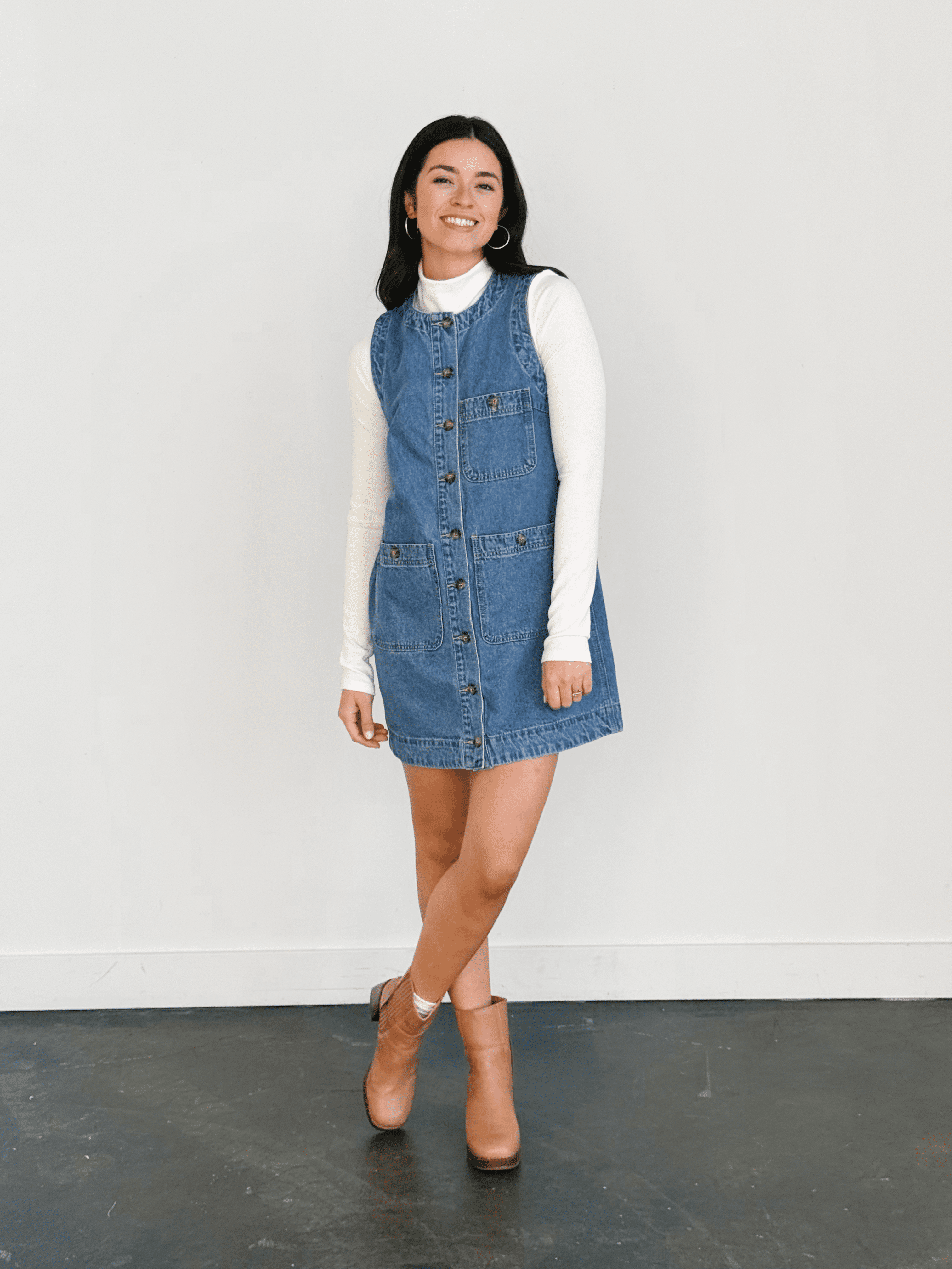 Mable Denim Mini Dress - DENIM - willows clothing SHORT DRESS