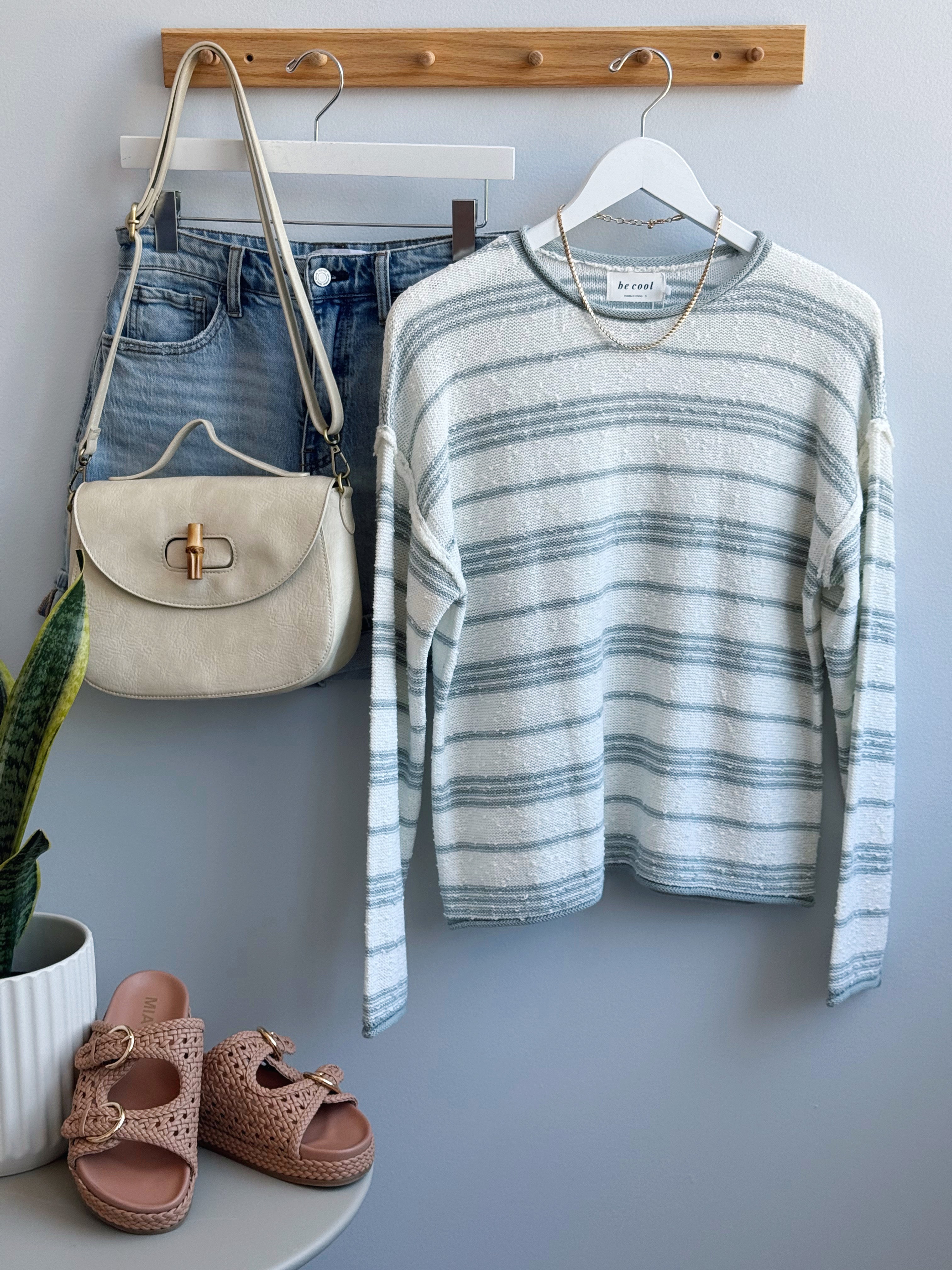 Mack Sweater - DUSTY BLUE - willows clothing SWEATER