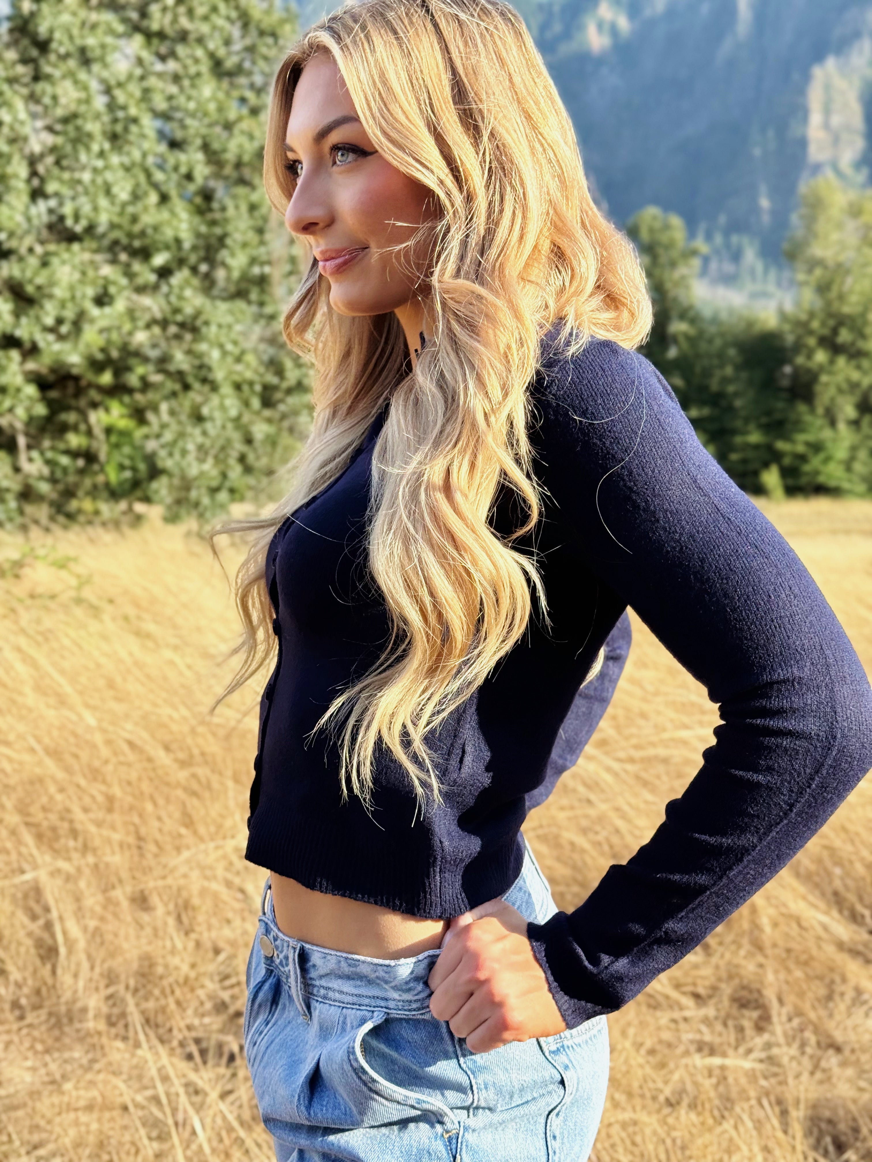 Maeve Cardigan - NAVY - willows clothing Cardigan