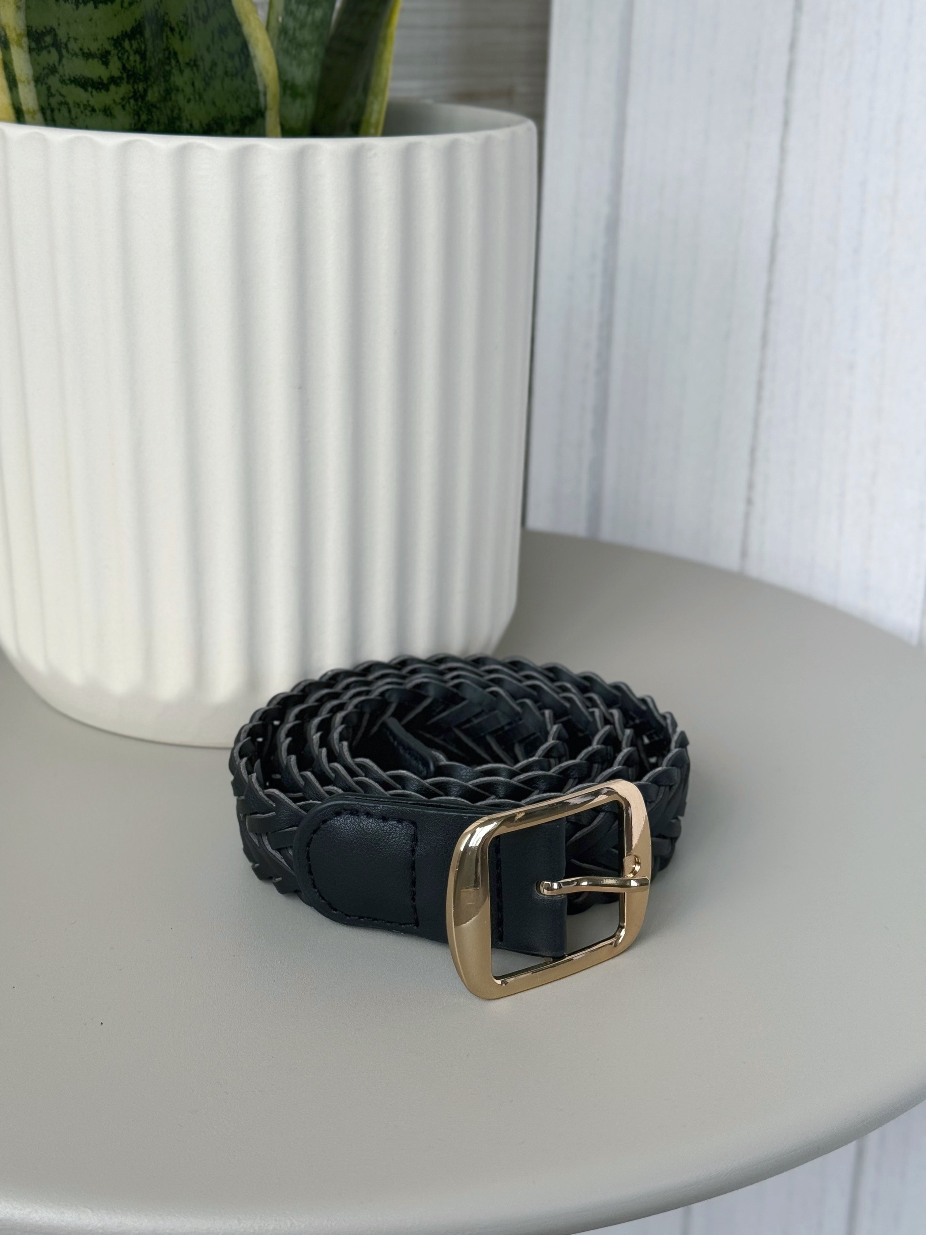 Maikki Braided Belt - BLACK - willows clothing Belts