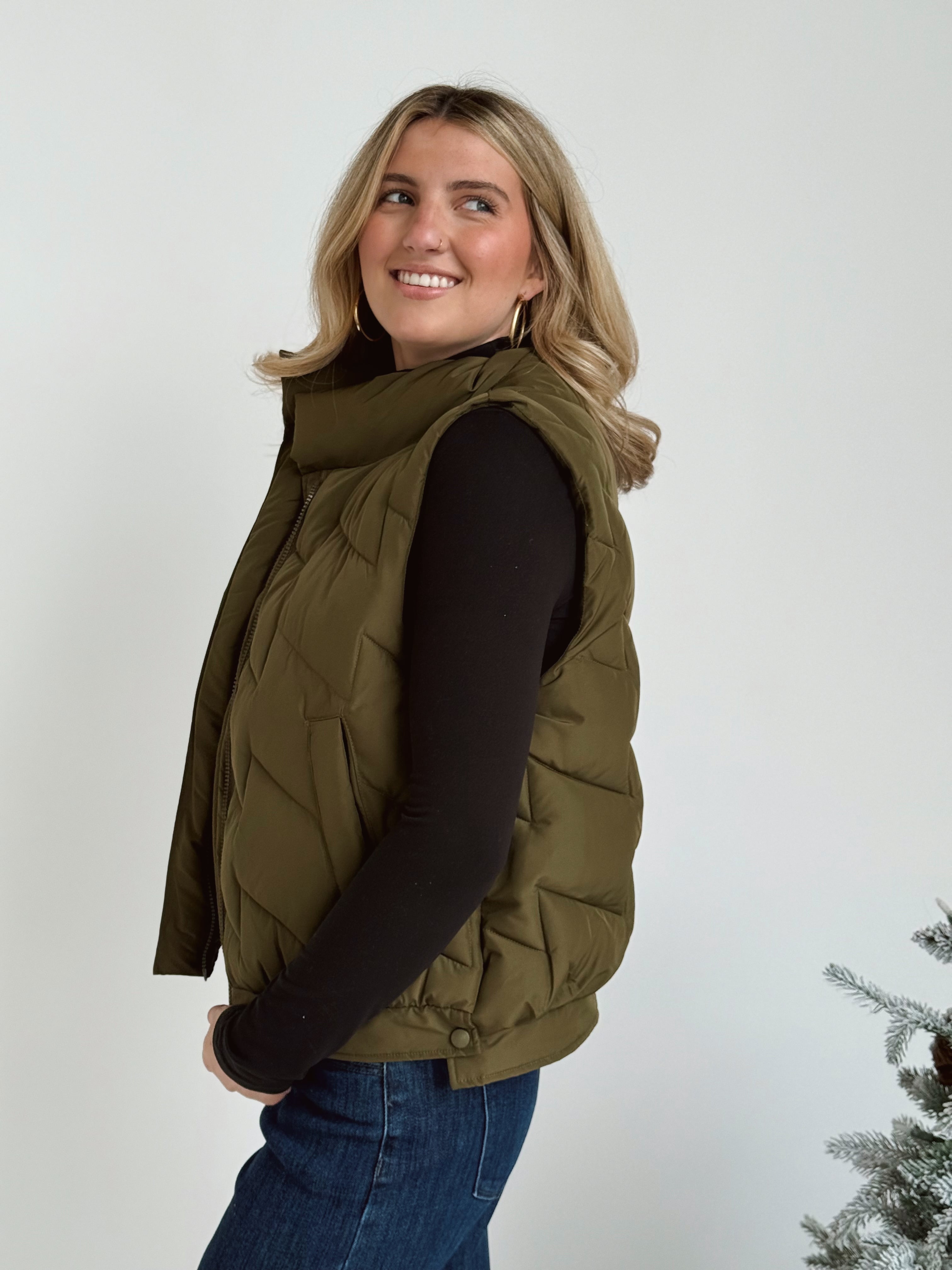 Marcel Vest - OLIVE - willows clothing VEST