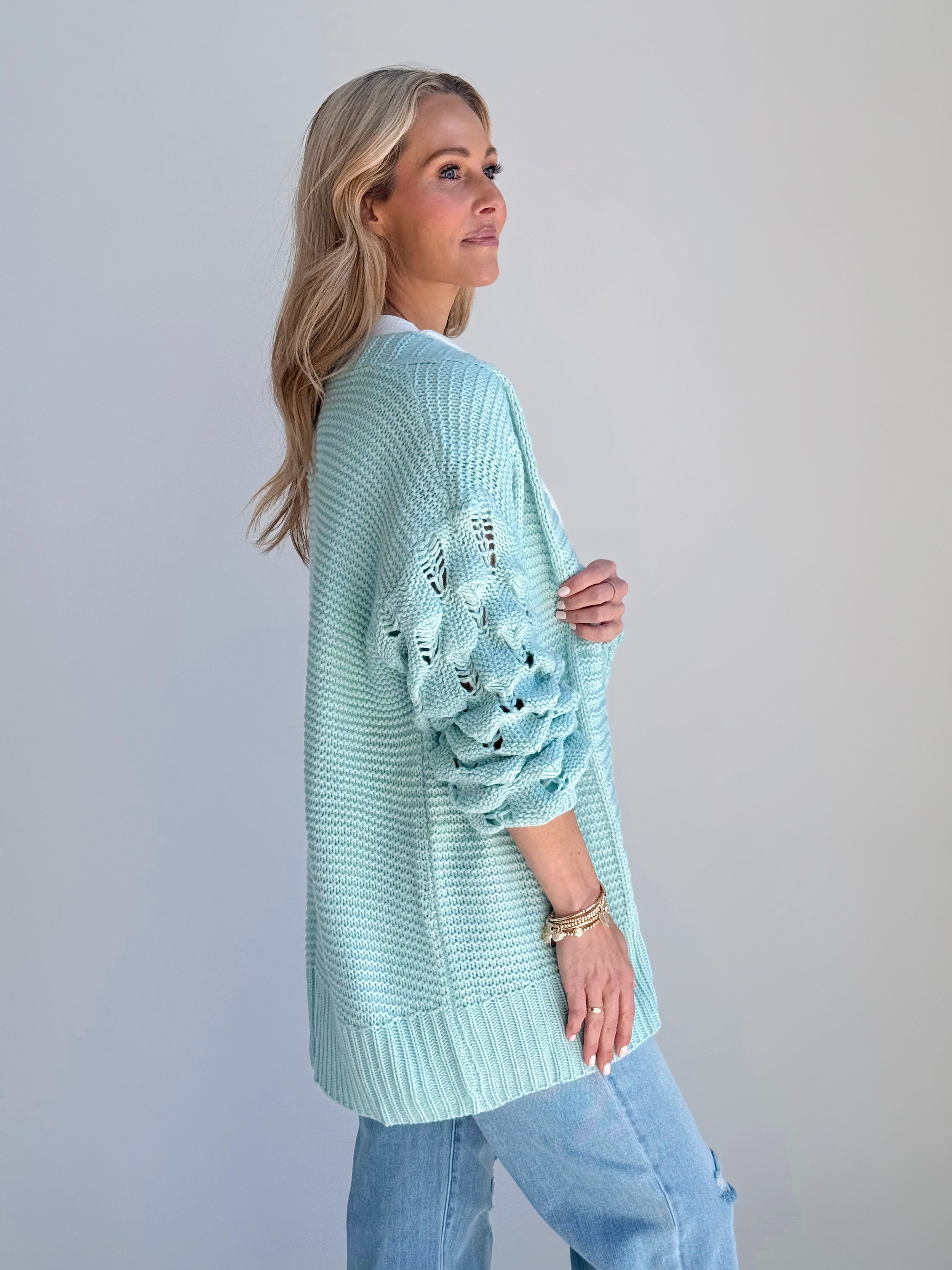 Maribelle Cardigan - BLUE - willows clothing Cardigan