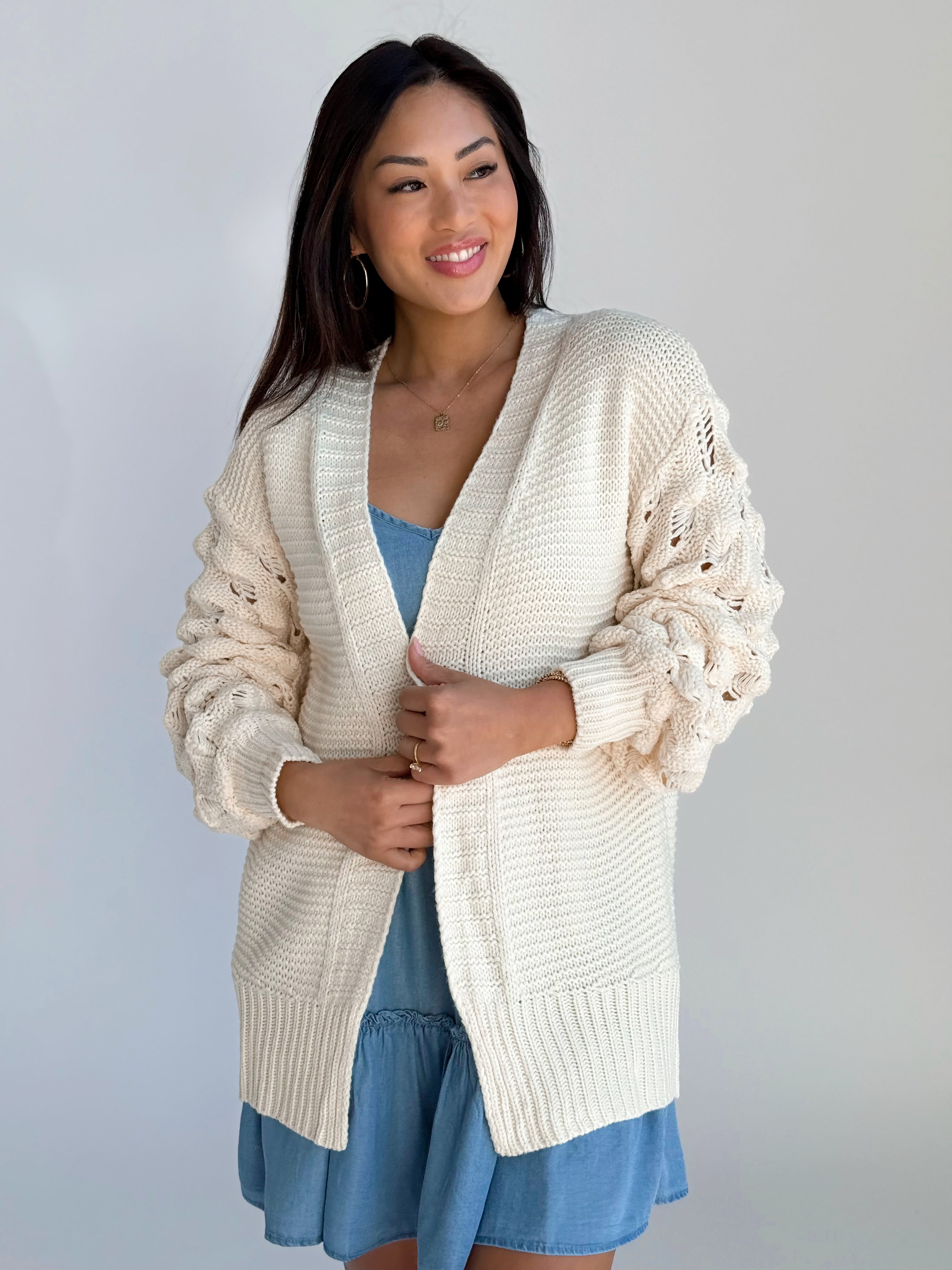 Maribelle Cardigan - CREAM - willows clothing Cardigan
