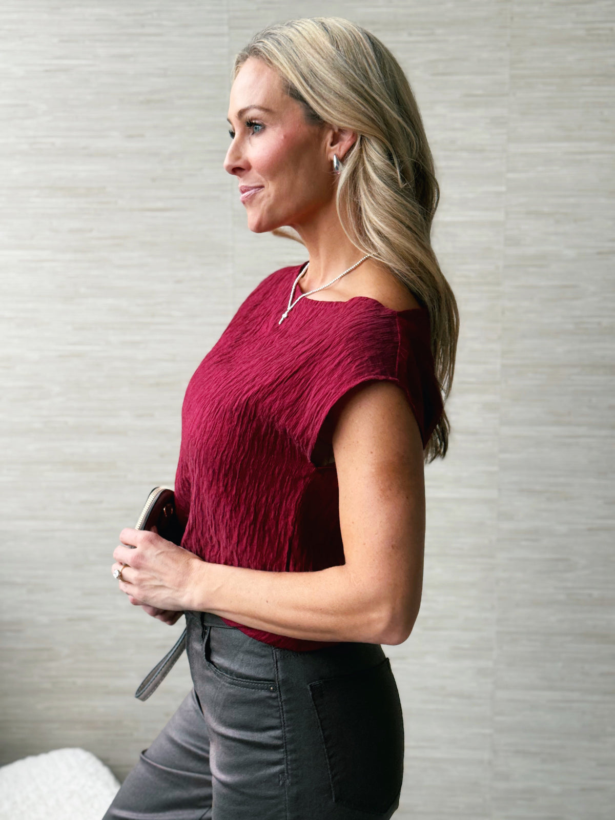 Marigold Blouse - BURGUNDY - willows clothing TANKS