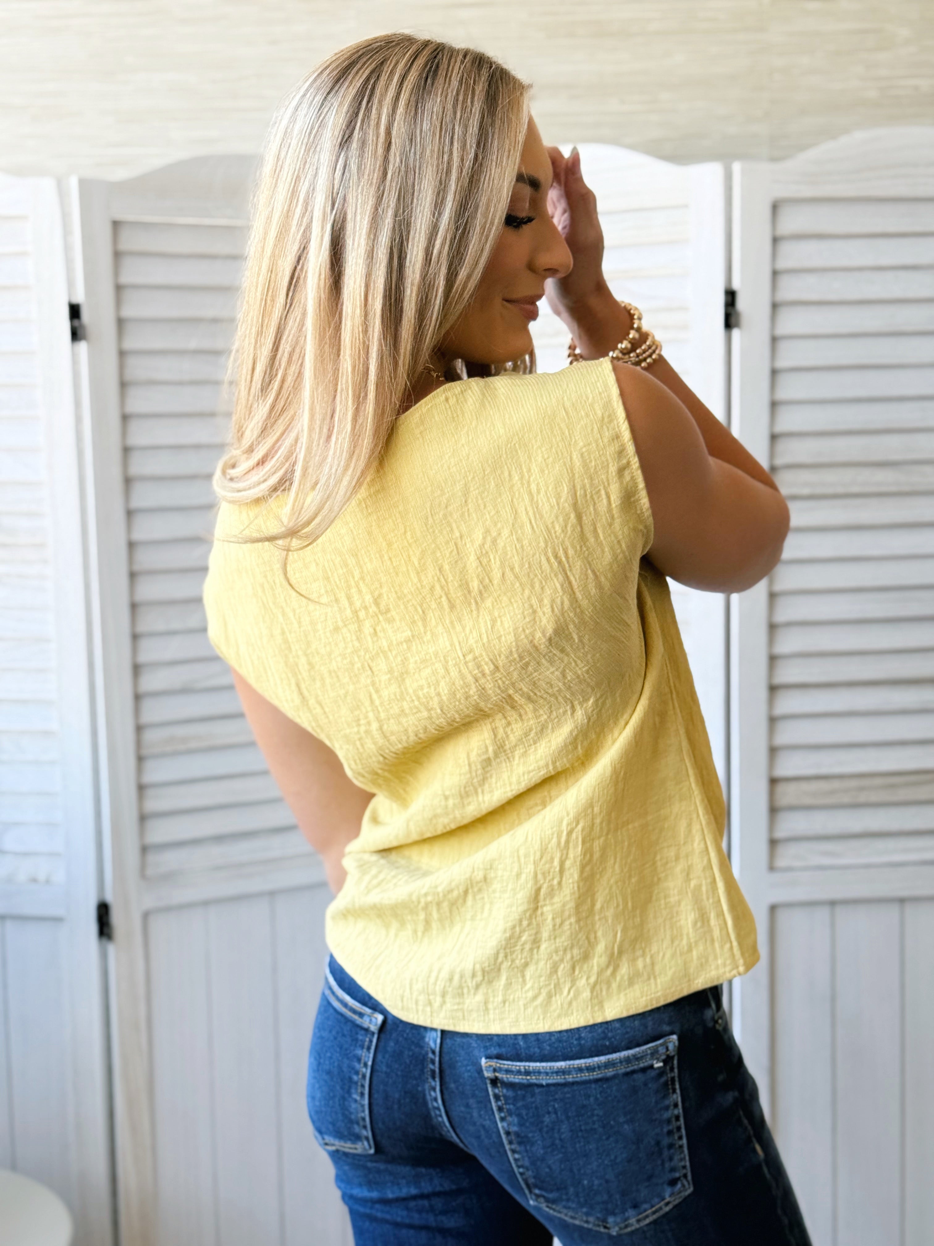 Marigold Blouse - LIGHT MUSTARD - willows clothing TANK